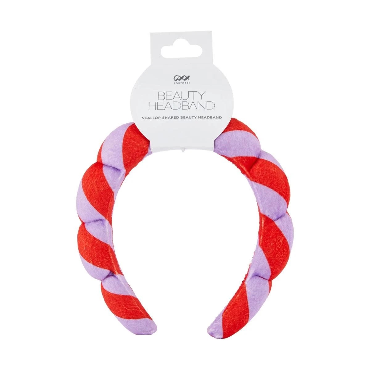 4 OXX Bodycare Scallop Shaped Beauty Headband - Red and Lilac, 4 of 4