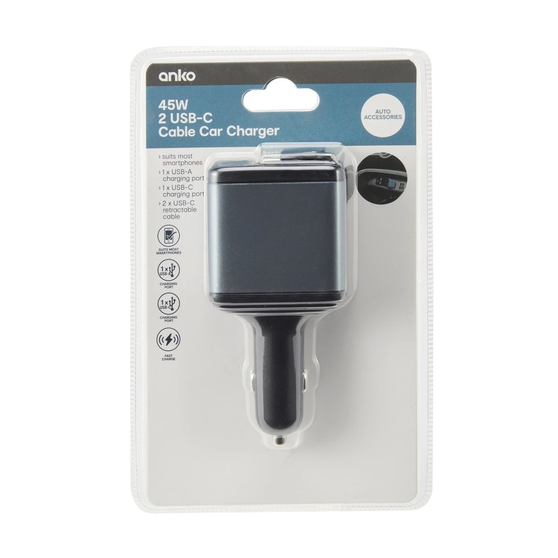 5 45W Dual USB-C Cable Car Charger, 5 of 5