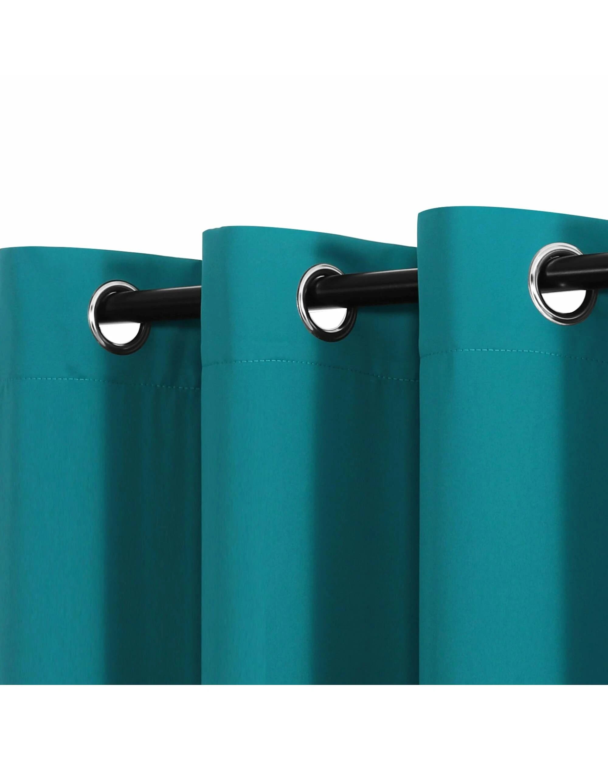 3 Smarcute Blockout Grommet Curtain with Black Liner Backing - 2X 132x160cm - Blue, 3 of 4