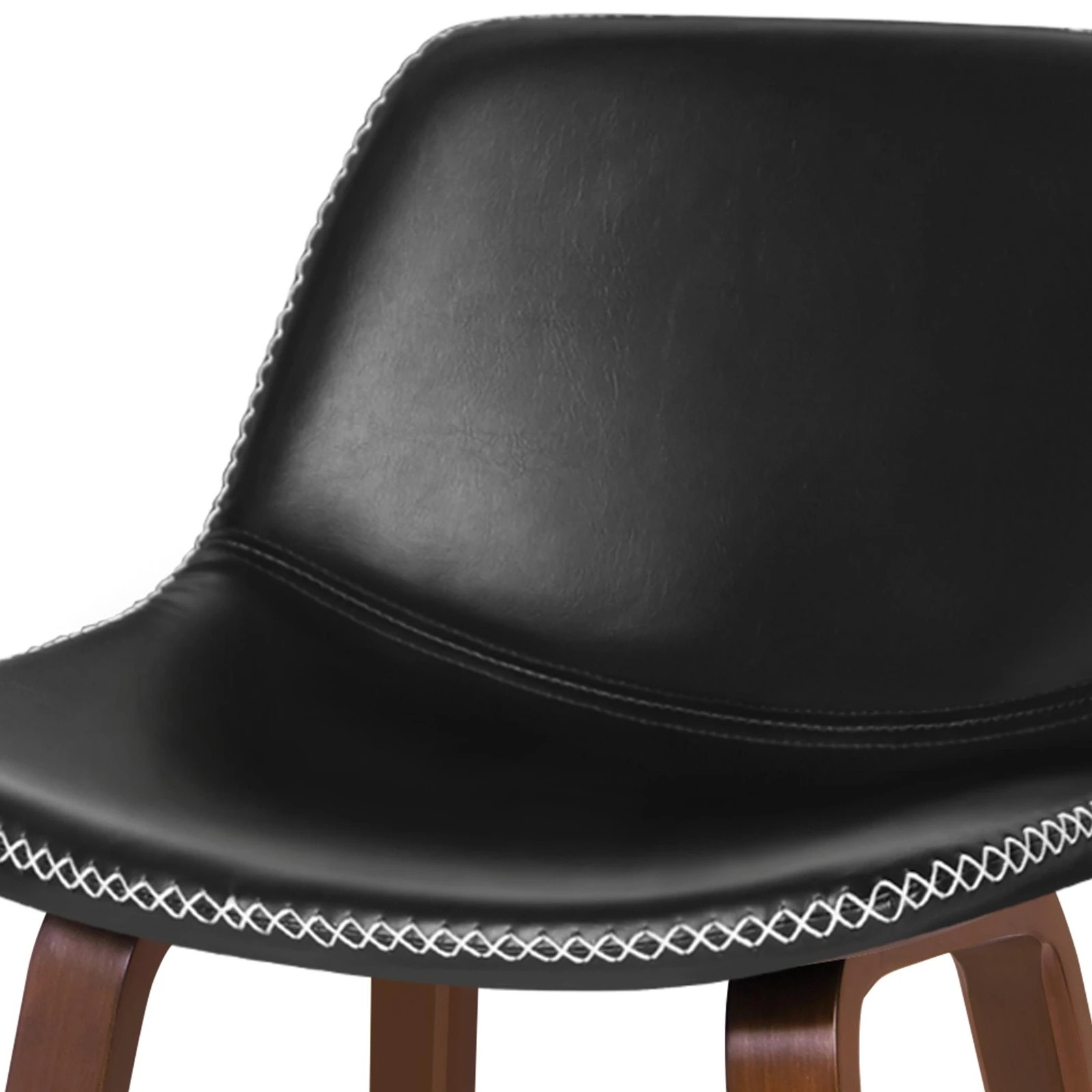6 Alfordson 2x Wooden Bar Stools Noah Kitchen Dining Chair Vintage Retro - Black, 6 of 10