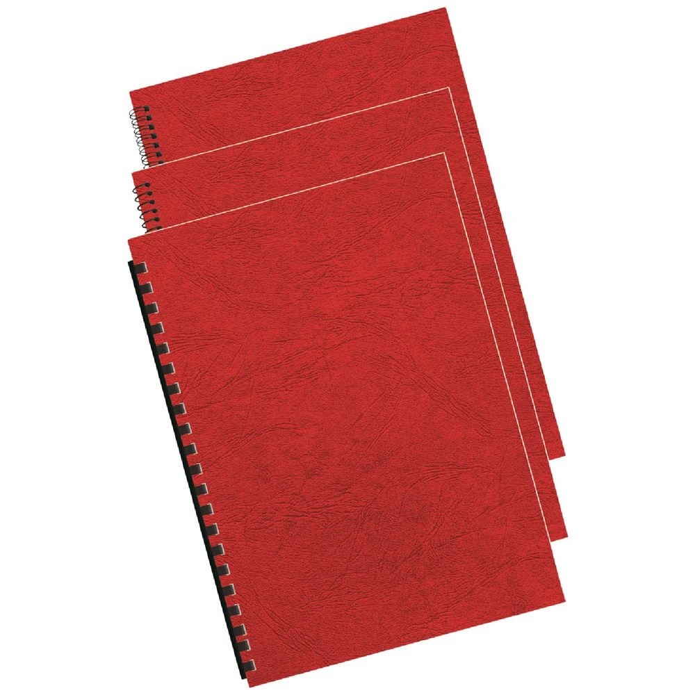 3 Fellowes Leatherboard Binding Covers A4 Red 100 Pack, 3 of 3