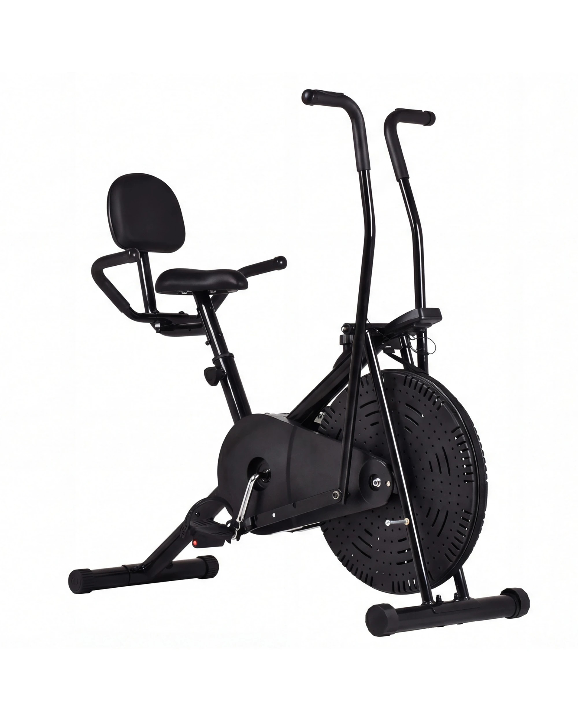 1 Advwin Air Exercise Bike Fan Resistance Upright Cycle with Heart Rate, Seat with Backrest - Black, 1 of 7