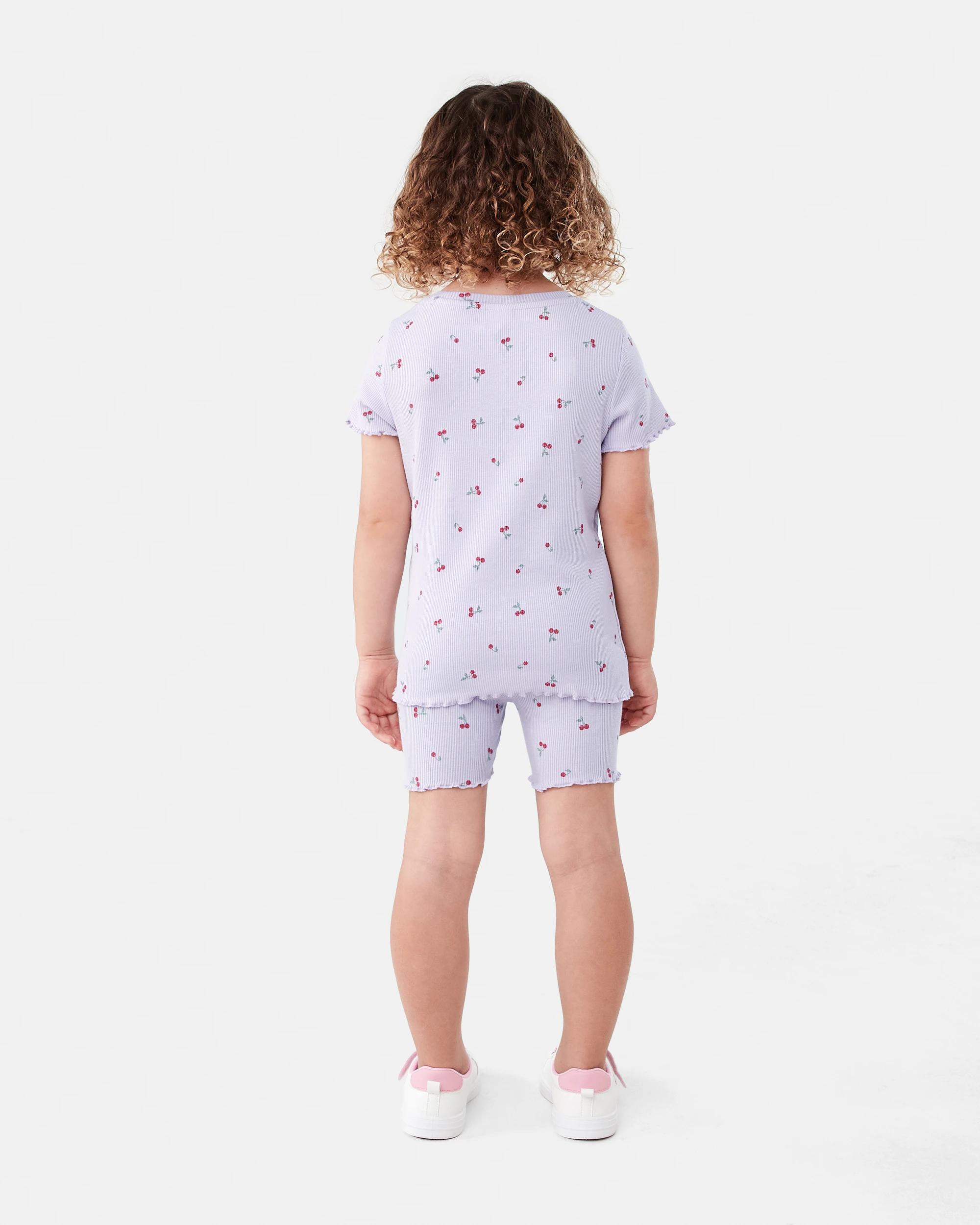 6 Printed Rib Bike Shorts Pur Cherry, 6 of 9