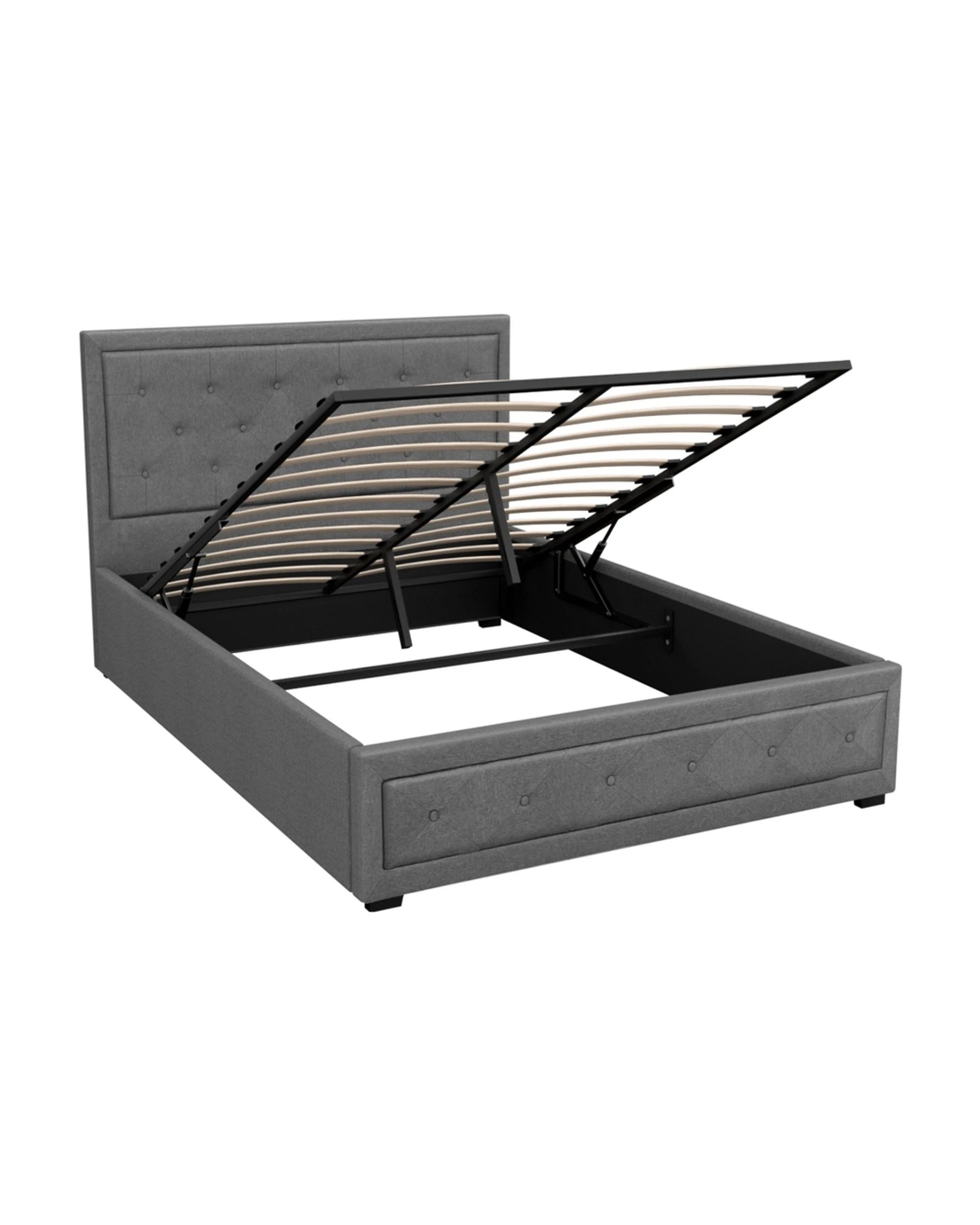 1 Artiss Bed Frame Double Size Gas Lift  TIYO - Grey, 1 of 7