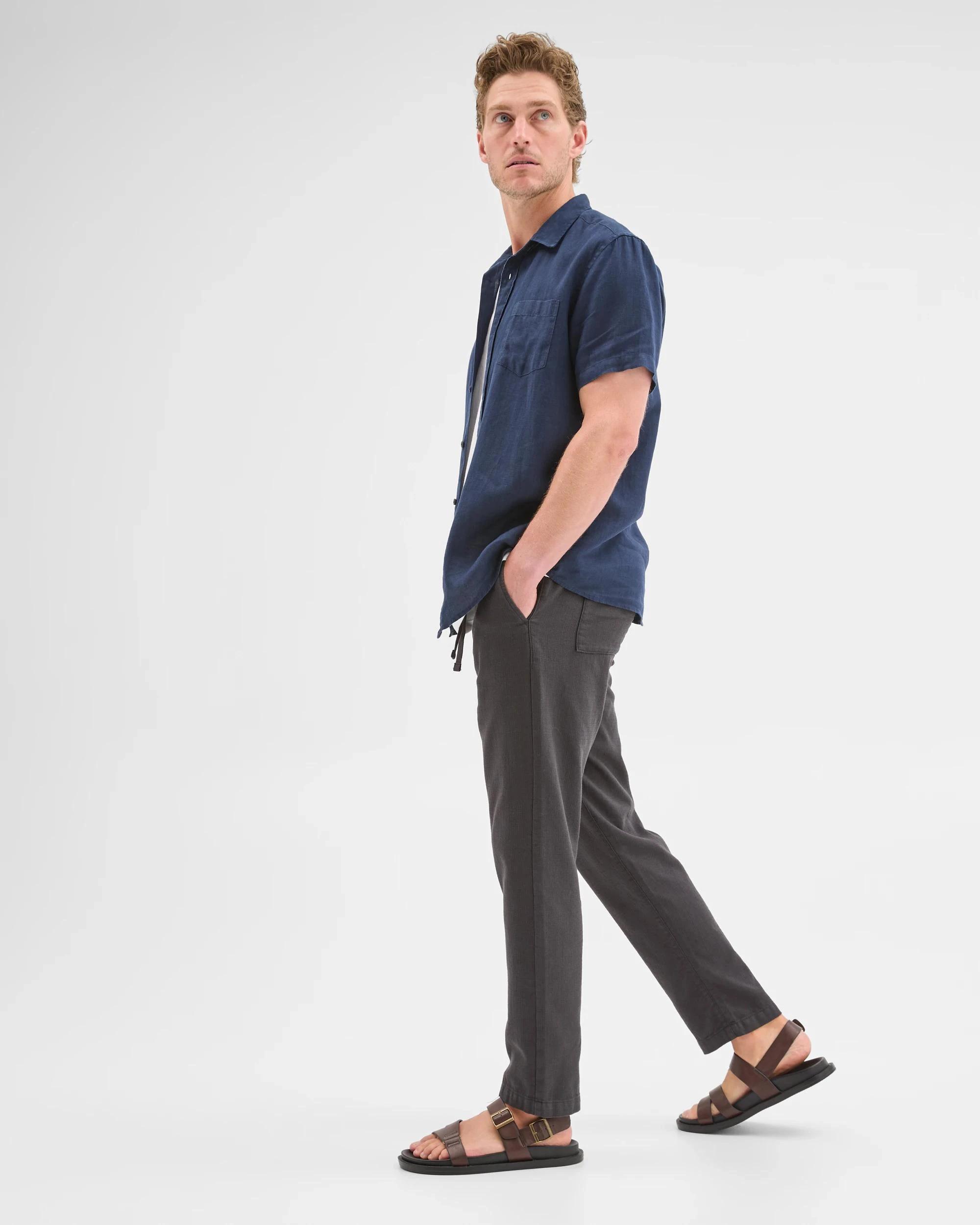 4 Target Australian Cotton Relaxed Textured Pants GUNMETAL, 4 of 6