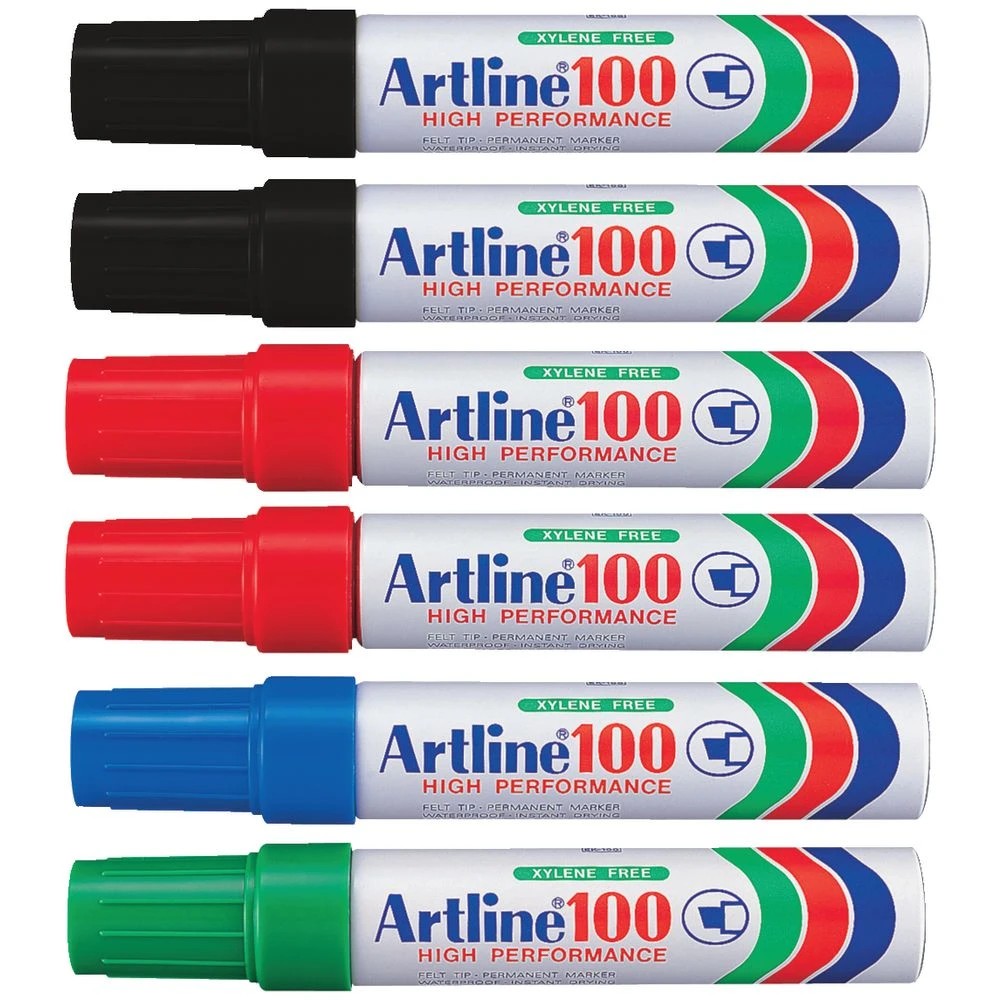 2 Artline 100 Permanent Marker Assorted 6 Pack, 2 of 2