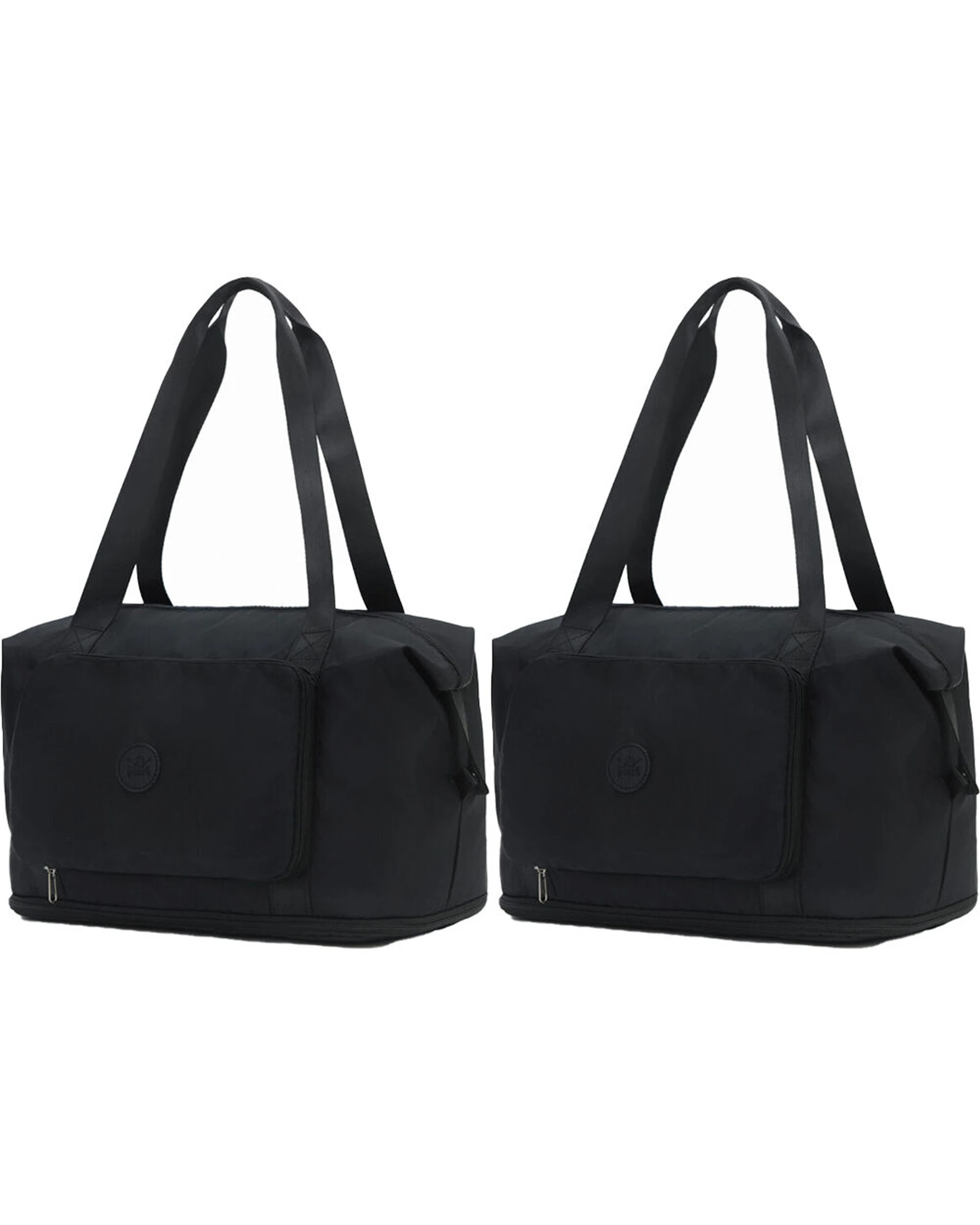 1 Tosca 2Pk Foldable & Expandable Holiday/Travel Tote Bag - Black, 1 of 6