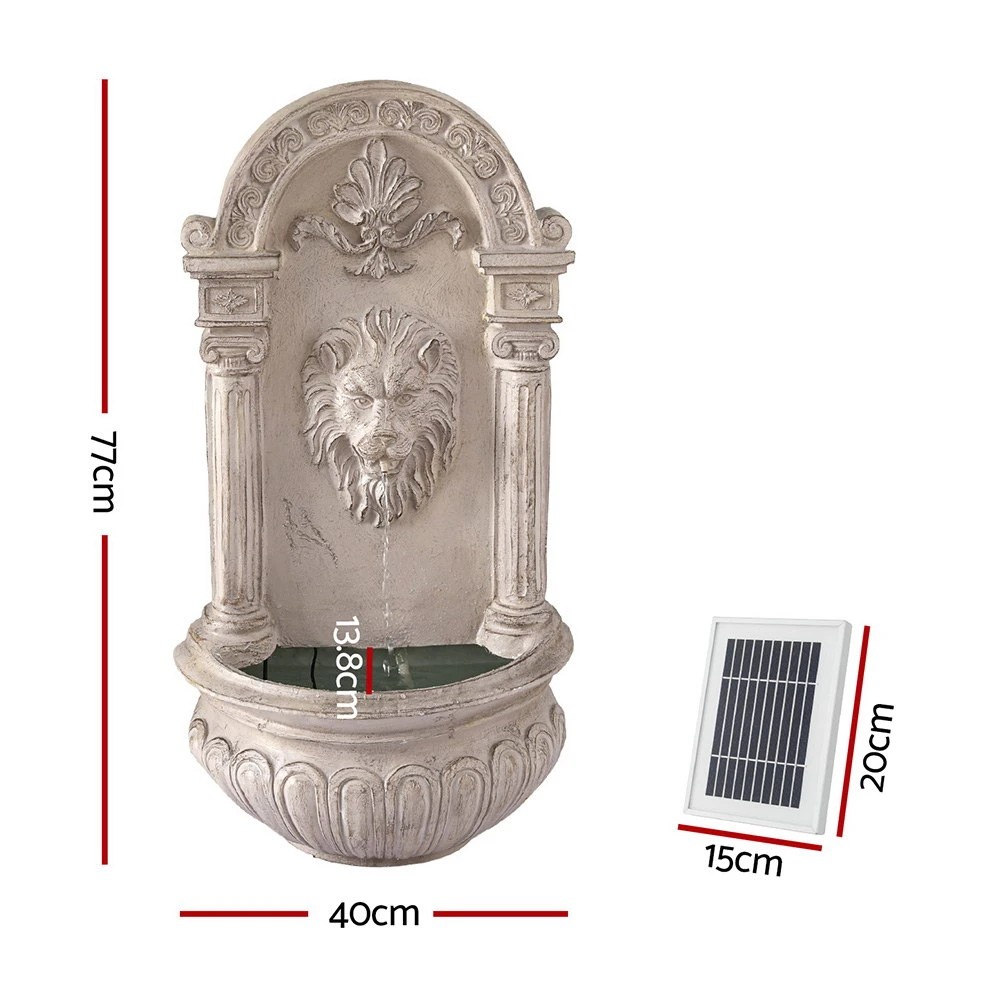 2 Gardeon Solar Fountain Water Feature Wall Mount Garden Fountains 77CM - Beige, 2 of 7