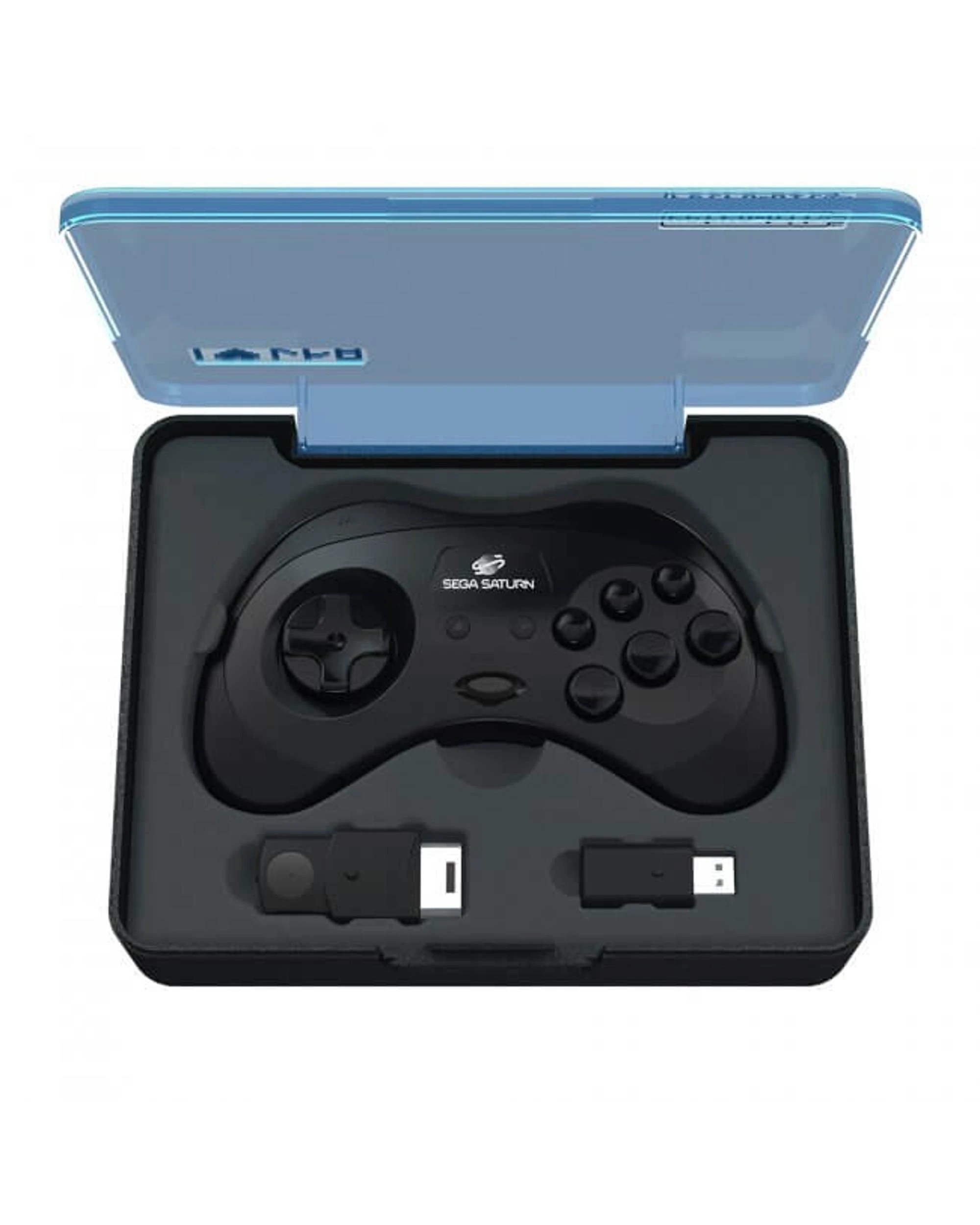 2 Retro-Bit Sega Saturn Wireless Control Pad - Black, 2 of 5