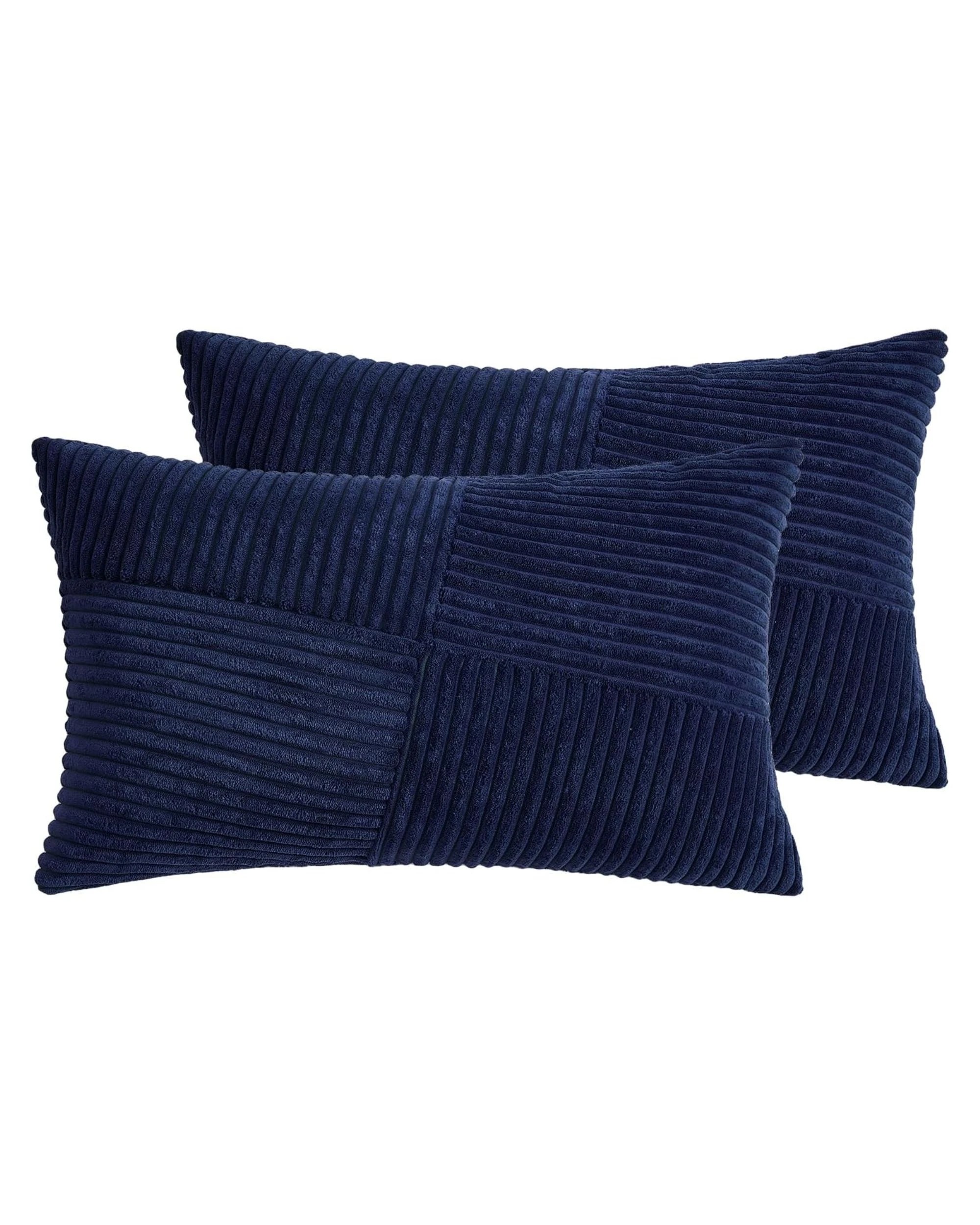 2 Gioia Casa 2-Pack Corduroy Windmill Inspired Cushion Covers 30x50cm - Navy Blue, 2 of 2