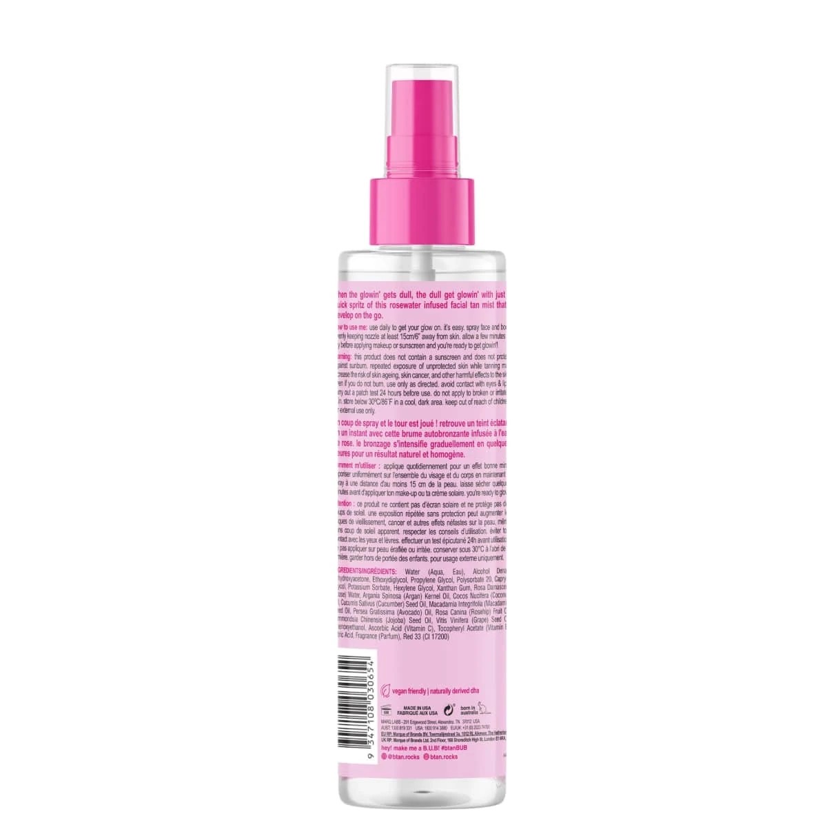 2 b.tan Gimme the Glow Down Facial Tan Mist 190ml - Rosewater Dark, 2 of 5