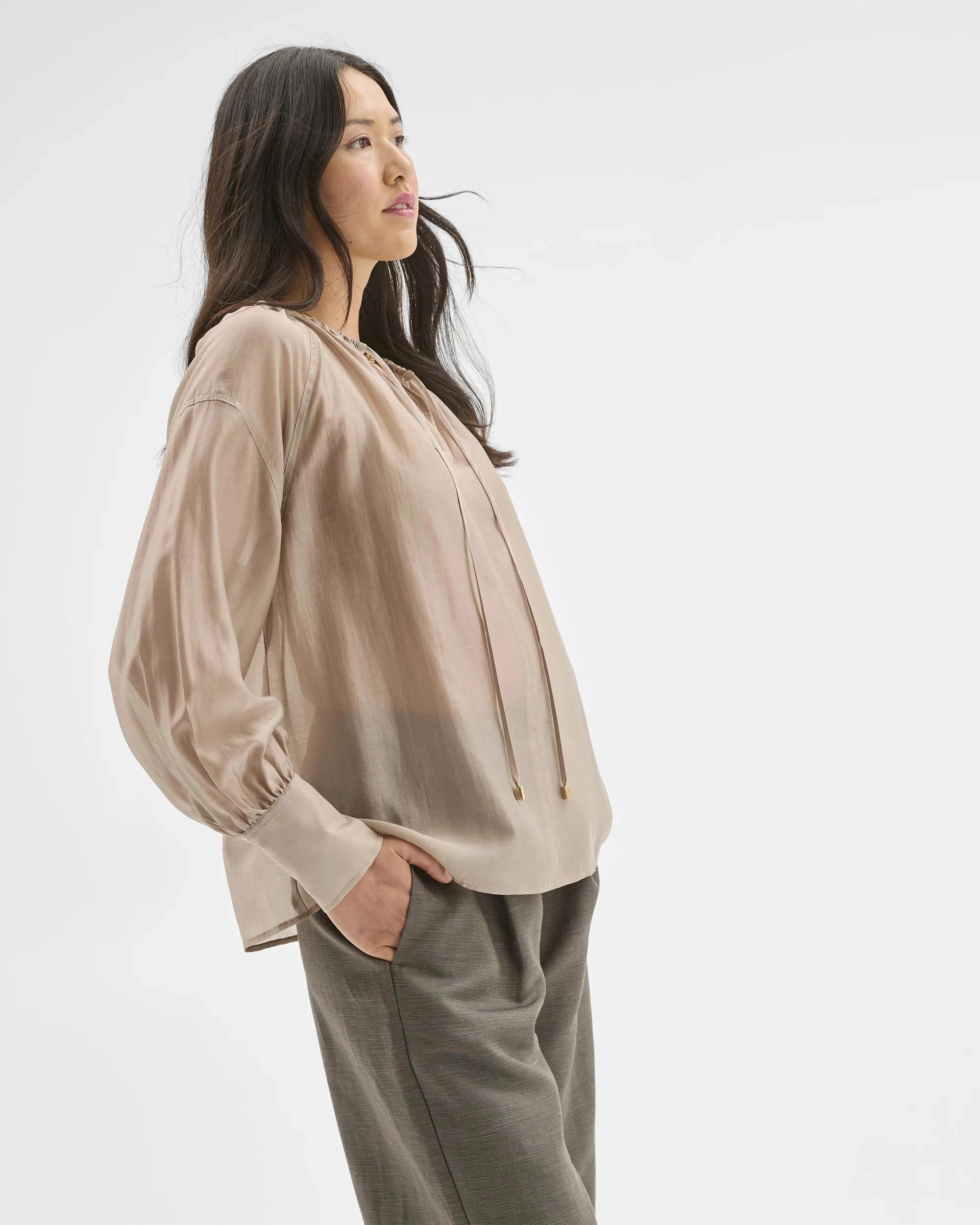 6 Preview Long Sleeve Blouson Blouse WEATHERED TEAK, 6 of 8