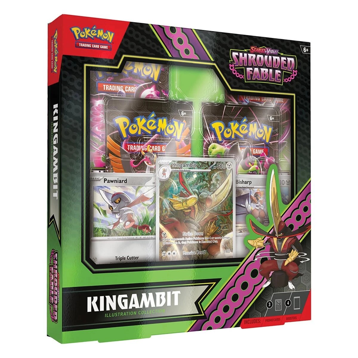 1 Pokemon Trading Card Game: Scarlet & Violet Shrouded Fable Kingambit Illustration Collection, 1 of 5