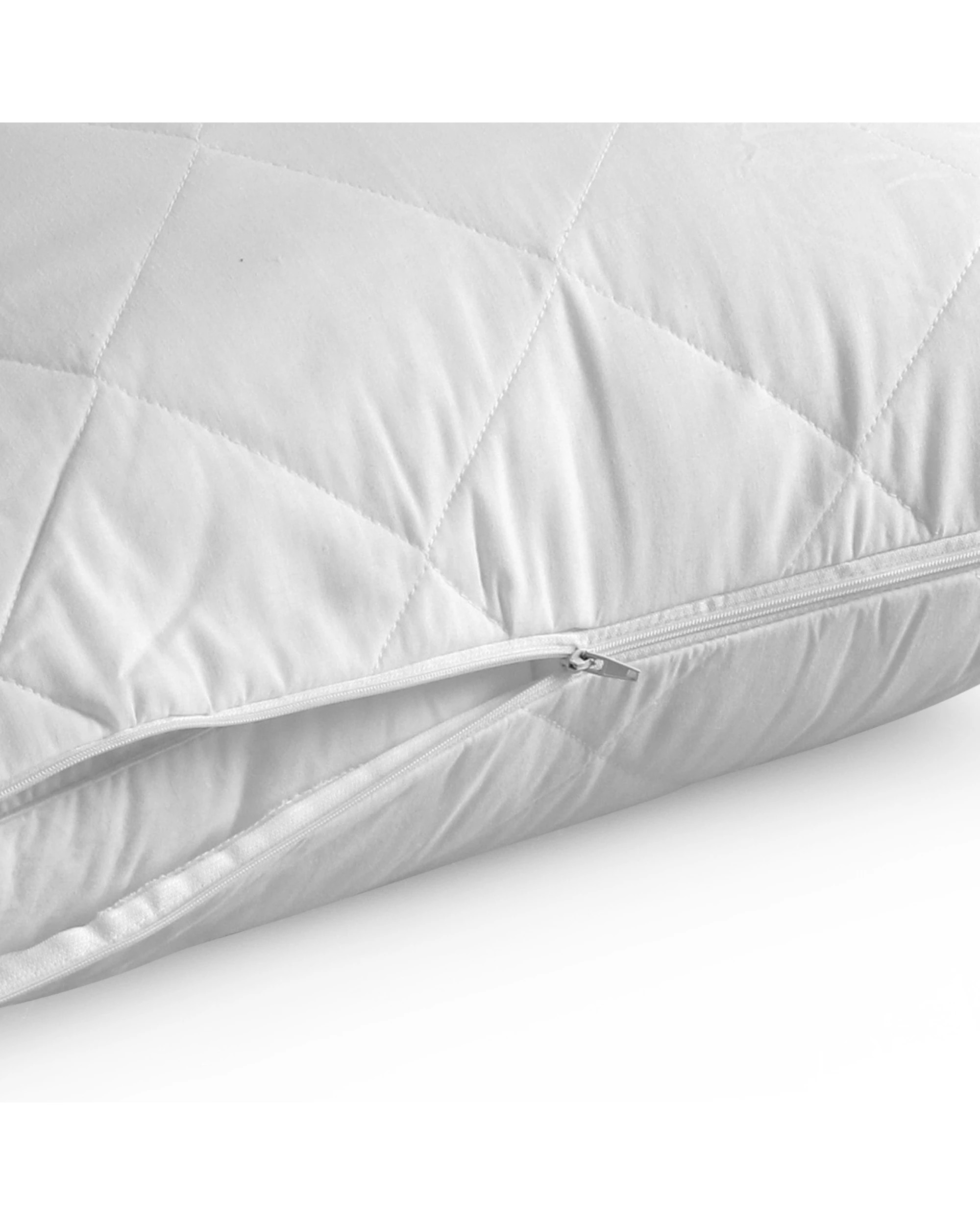 3 Dreamaker Cotton Cover Quilted Pillow Protector Euro - White, 3 of 5