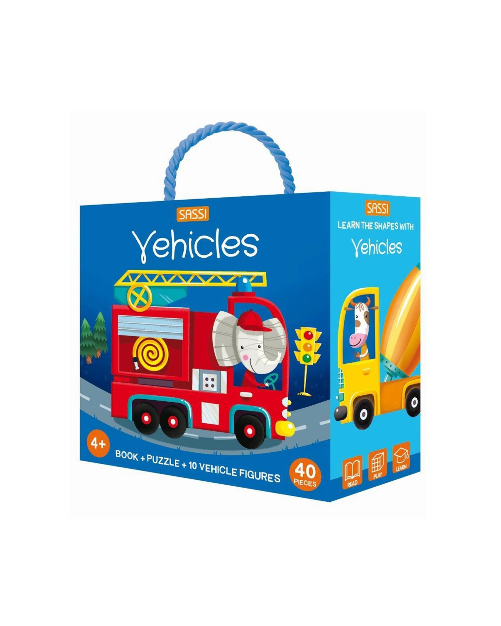 1 Sassi 40pc Junior Learn Shapes Vehicles 3D Puzzle & Book Set Kids Activity - Multi, 1 of 3