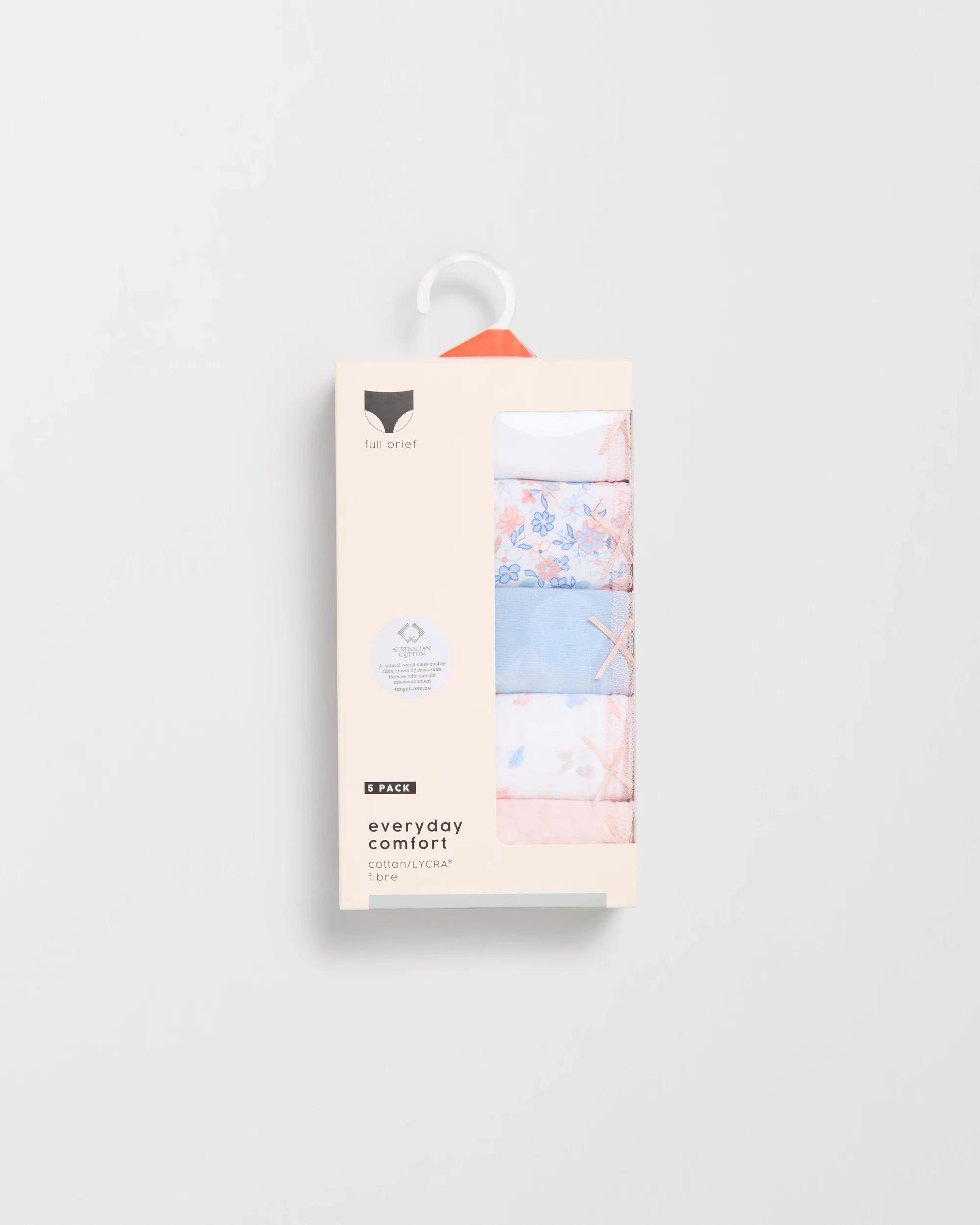 5 Target Woman Australian Cotton Womens Full Briefs 5 Pack FLORAL/BUTTERFLY/MULTI, 5 of 5