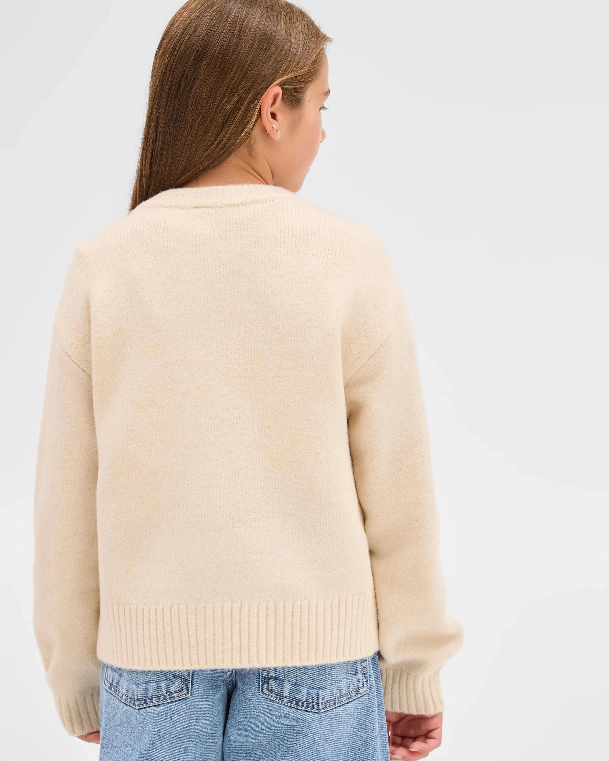 4 Target Kids Button Through Boxy Knit Cardigan CREAM, 4 of 7