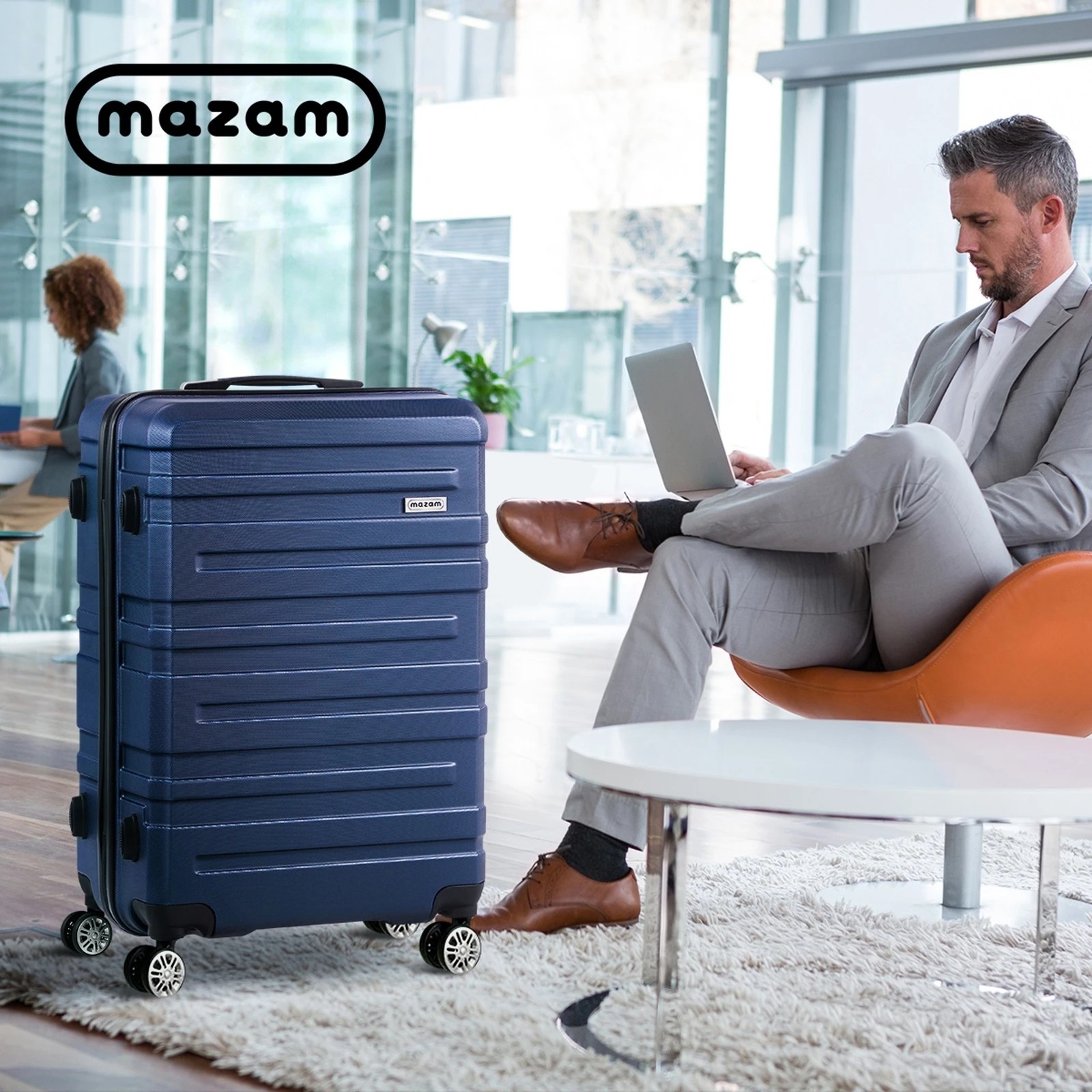 9 Mazam 28" Luggage Suitcase Travel TSA Lock Storage Hard Shell Case - Blue, 9 of 10