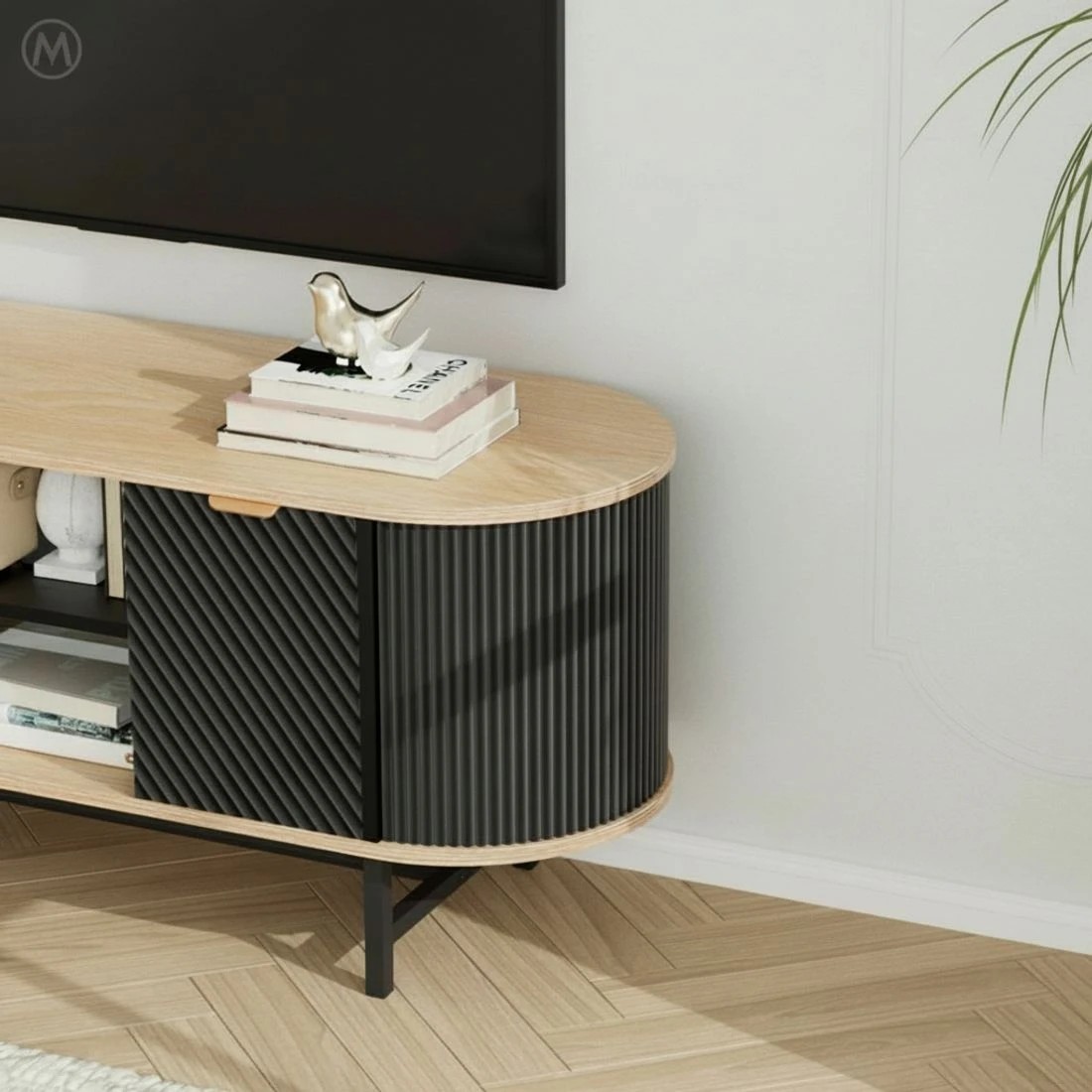 7 Artiss TV Unit Entertainment Unit Storage Cabinet Black - Multi, 7 of 10