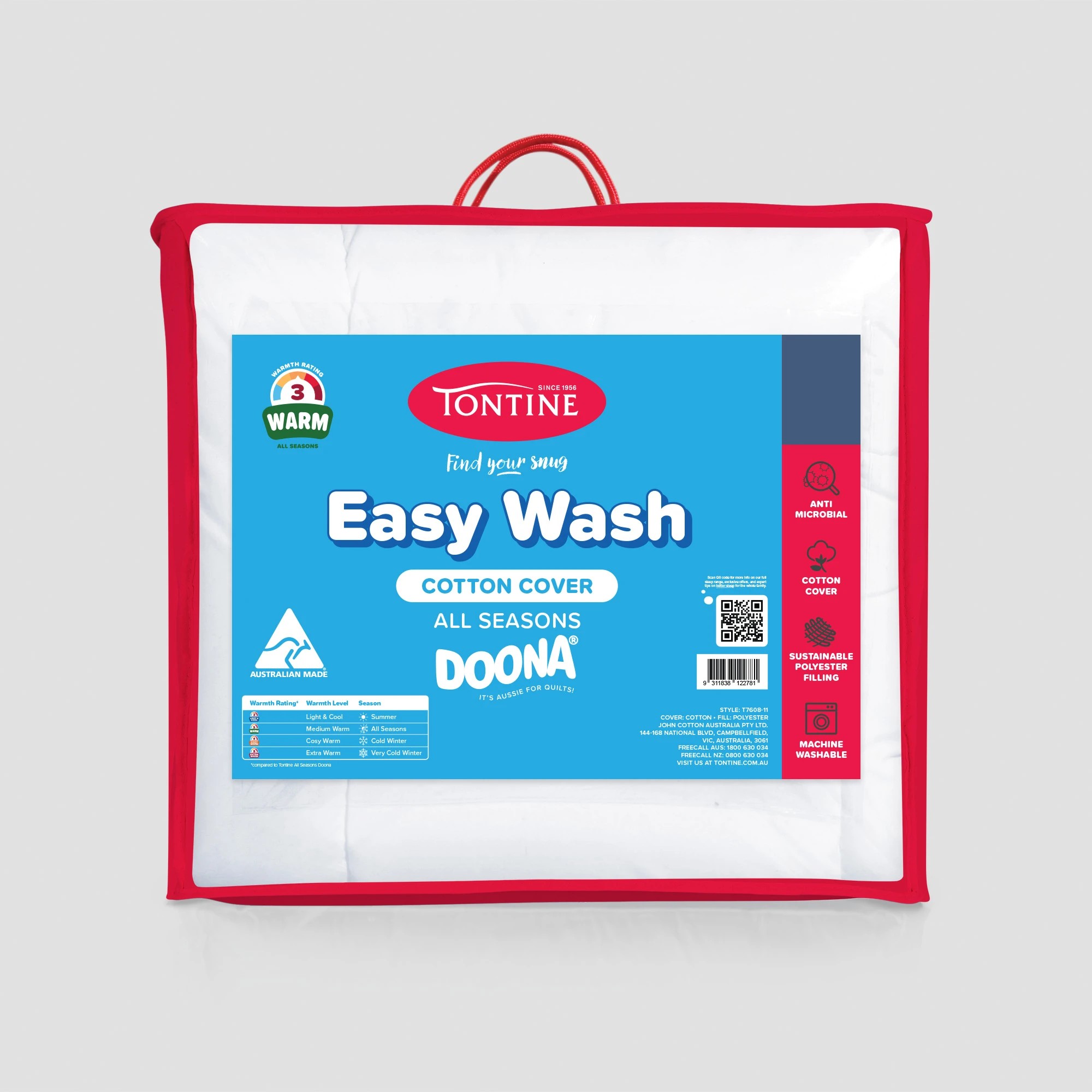 3 Tontine Find Your Snug Easy Wash Quilt - Double Bed - White, 3 of 3