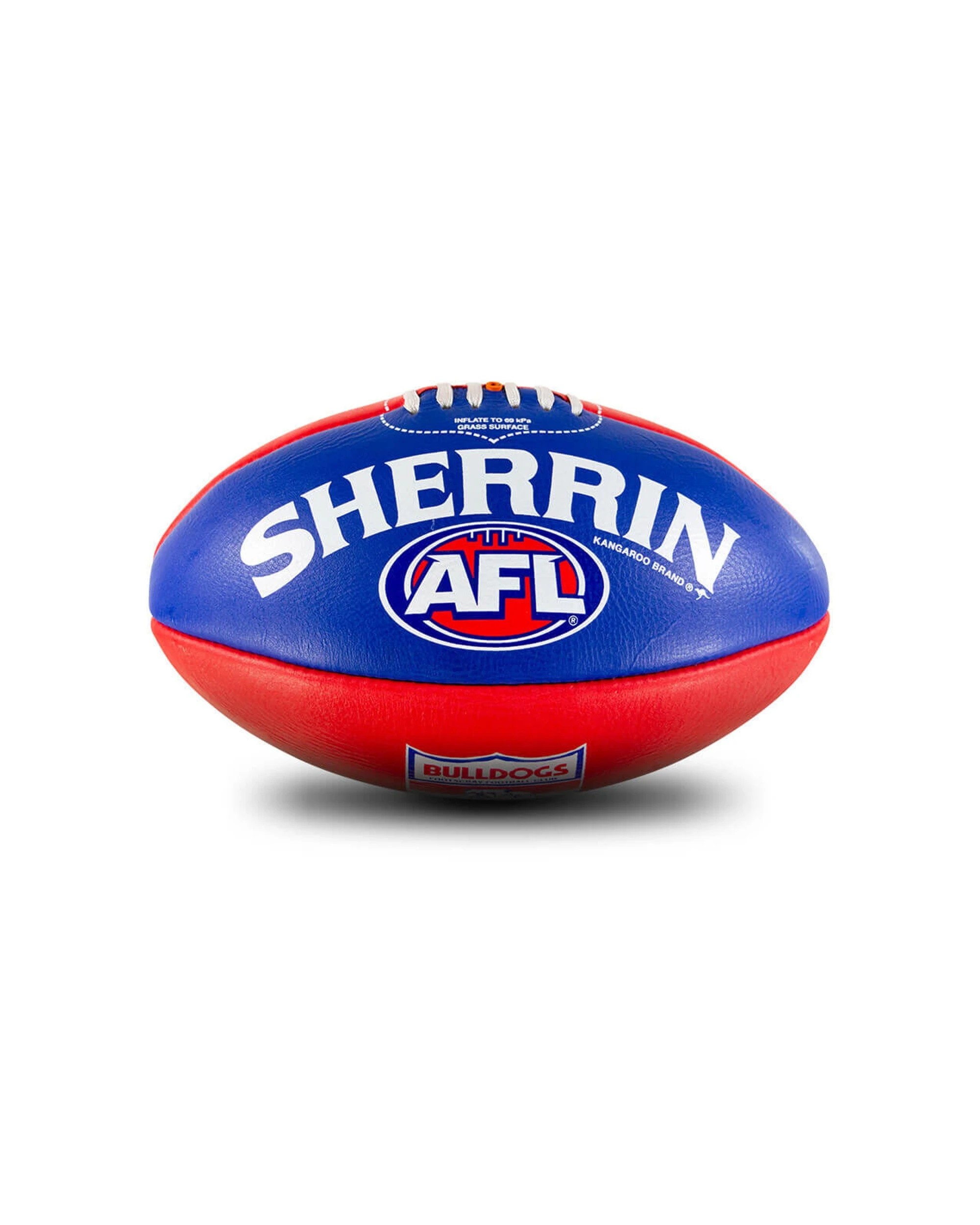 4 Sherrin AFL Team Leather Football Western Bulldogs Size 5 2 Pack Training - Multi, 4 of 5
