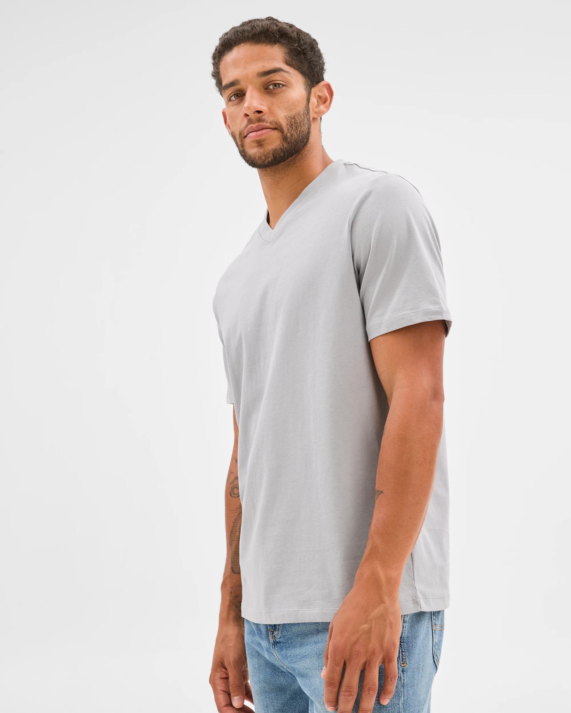 6 Target Australian Cotton V-Neck T-Shirt LIGHT GREY, 6 of 6