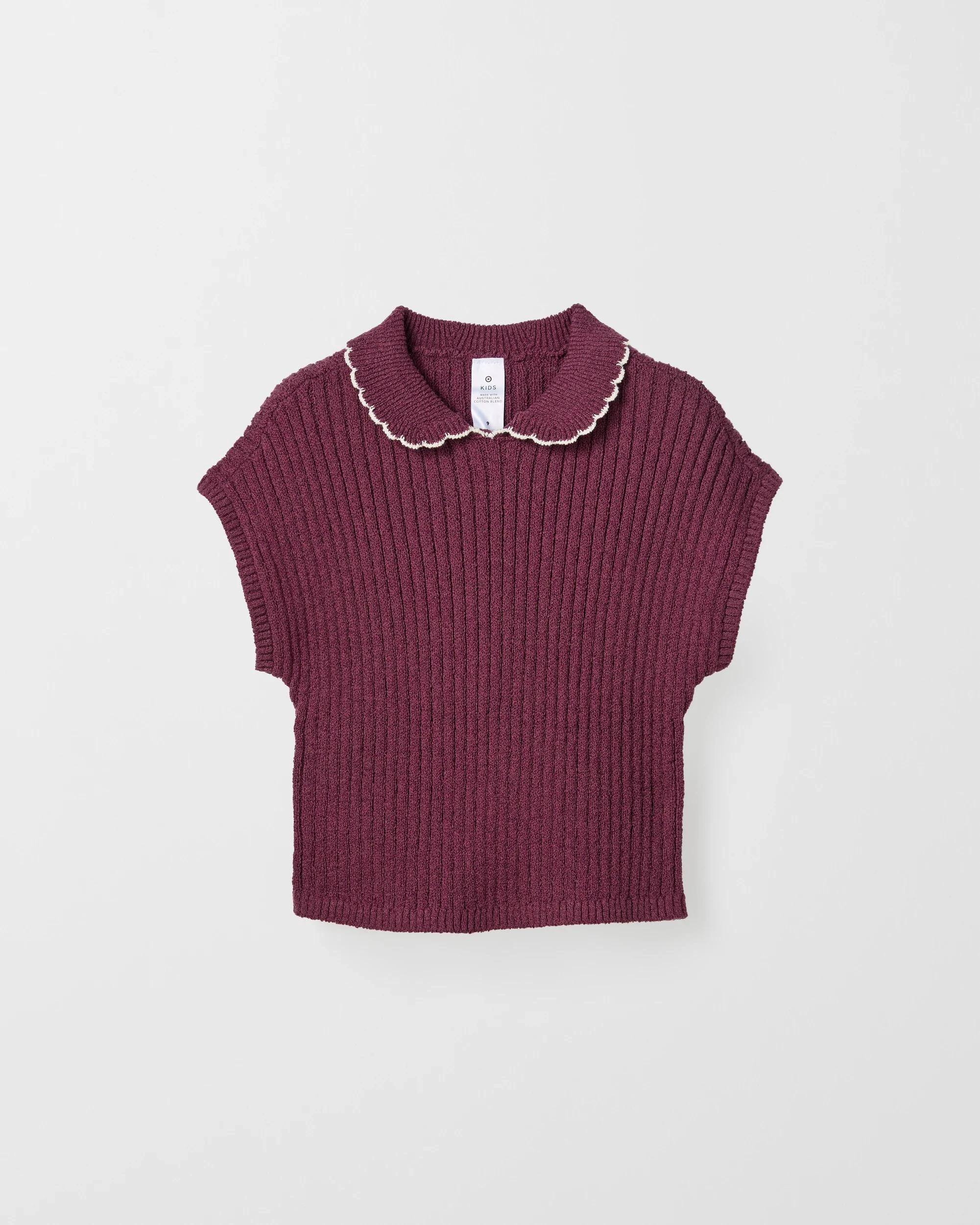 5 Target Australian Cotton Blend Knit T-Shirt EGGPLANT, 5 of 6