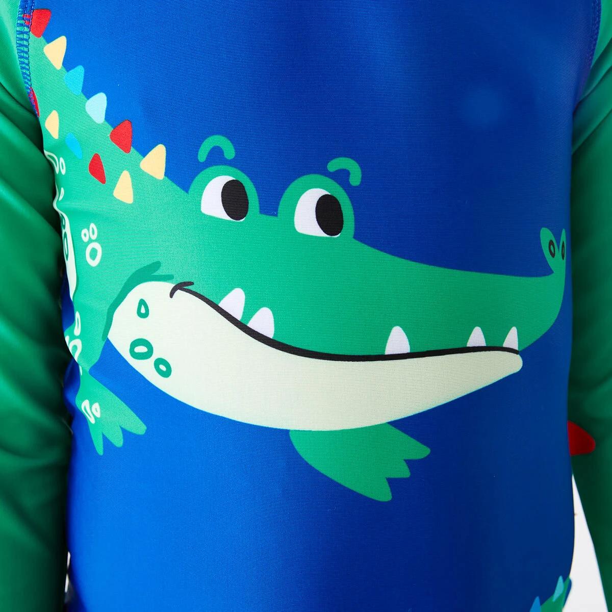 5 Long Sleeve Novelty Swimsuit Blue Croc, 5 of 10