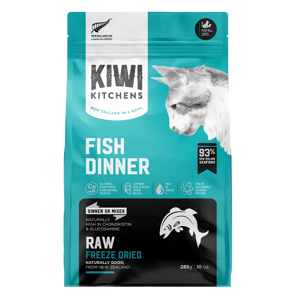 1 Kiwi Kitchens Raw Freeze Dried Fish Dinner Dry Cat Food 285 Gm, 1 of 1