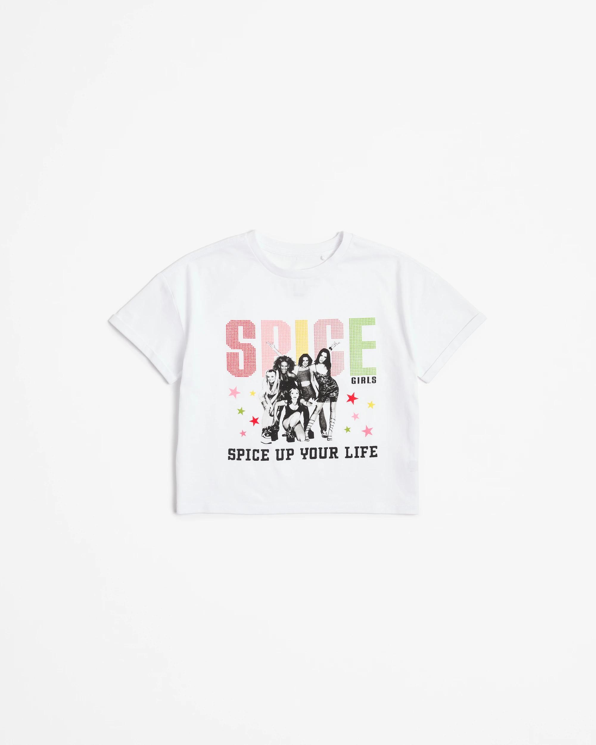 4 Spice Girls Textured Glitter Print T-shirt WHITE, 4 of 5