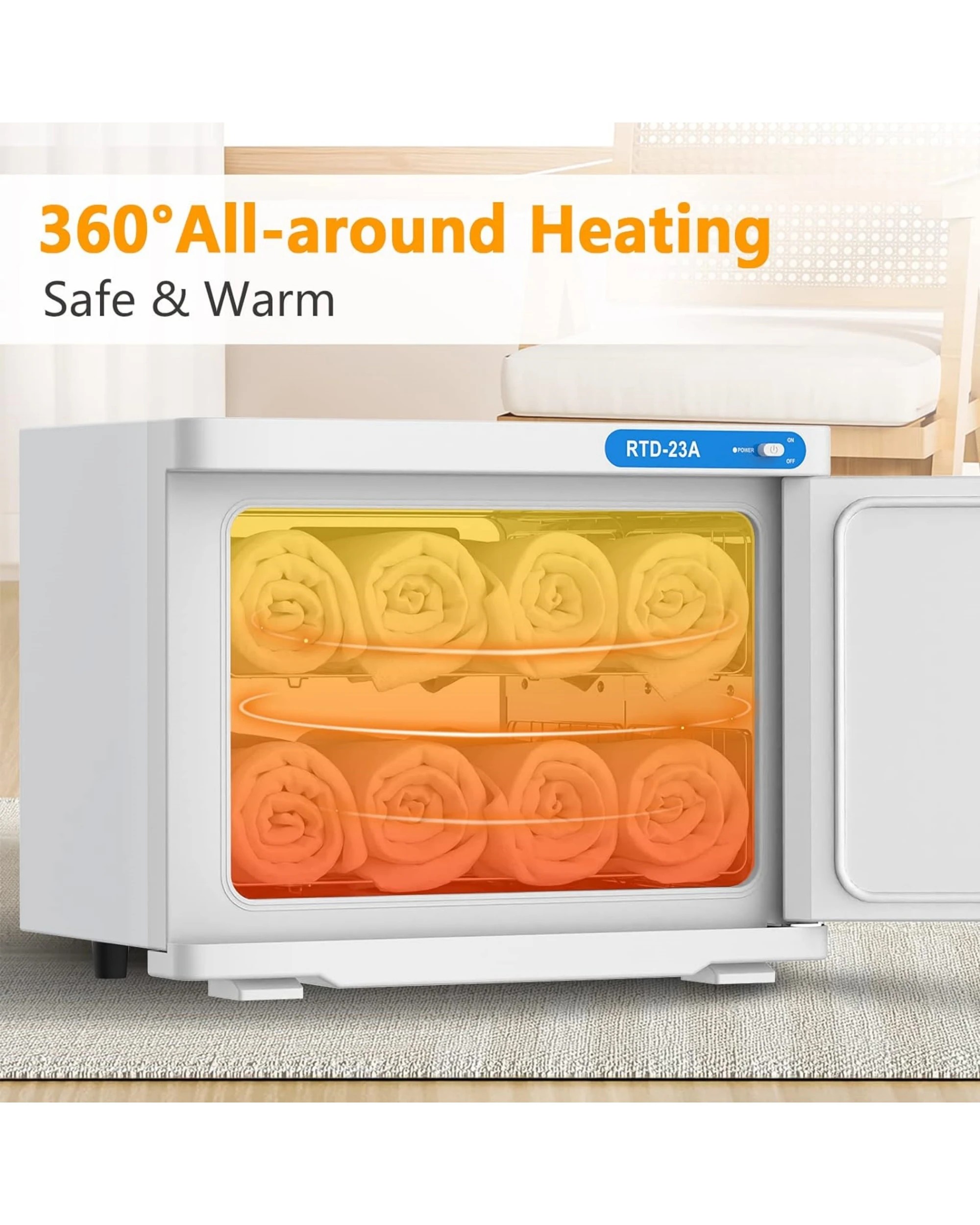 4 Advwin 23L Hot Towel Warmer Electric UV Sterilizer Cabinet for Facials Spa Salon Massage, 4 of 6