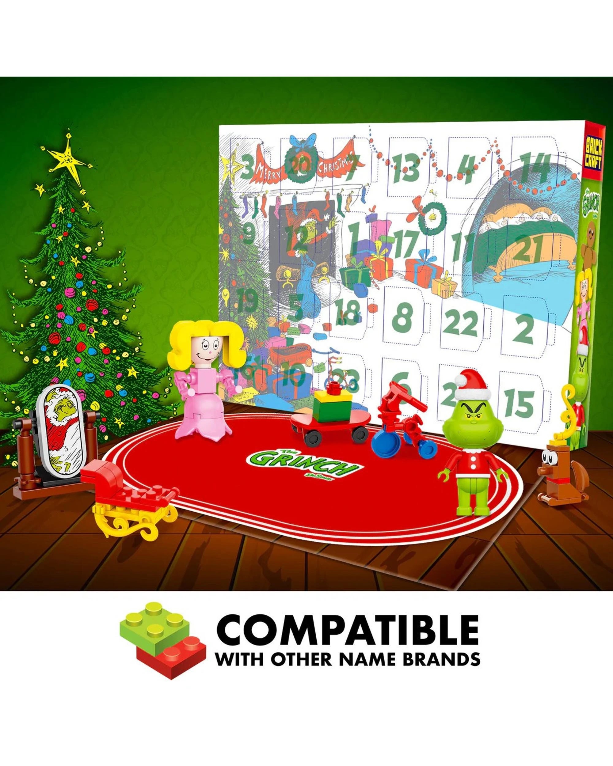 7 Brickcraft Dr Seuss The Grinch 24 Days of Grinchmas Advent Calendar Building Set 277 Pieces, 7 of 7