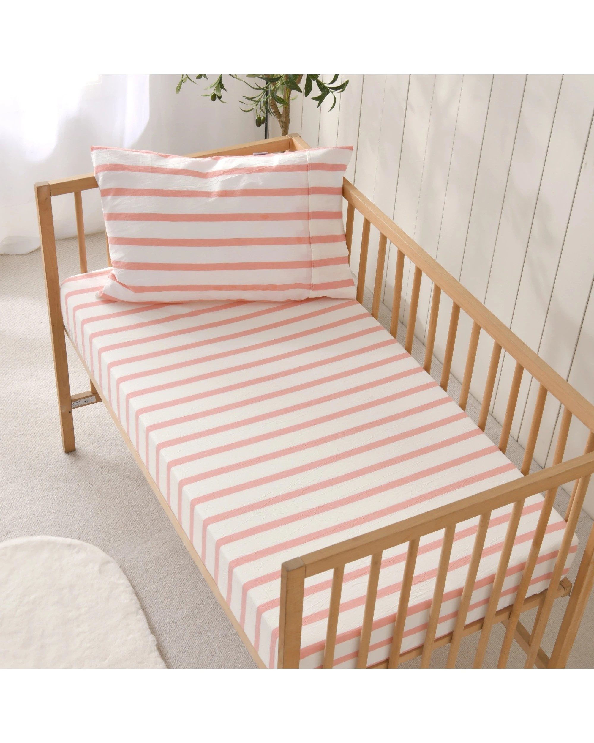 5 Dreamaker Baby Bask Washed Cotton Yarn Dyed Stripe Combo Set - COT Size - Coral, 5 of 7