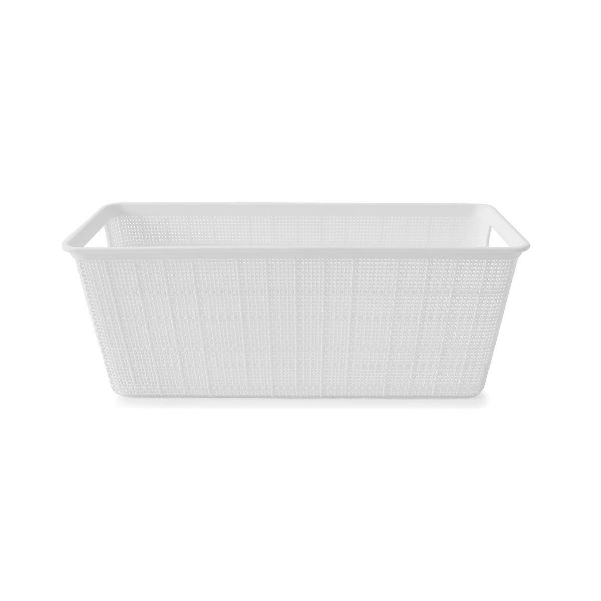 4 4.5L Linen Weave Rectangle Basket - White, 4 of 8