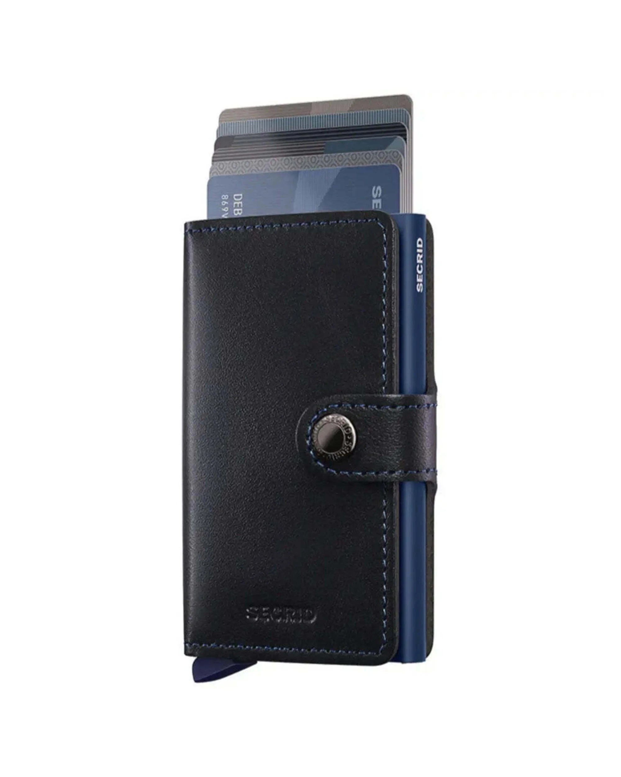 2 Secrid Miniwallet Compact RFID Wallet Original Aluminium Leather Original Navy - Blue, 2 of 5
