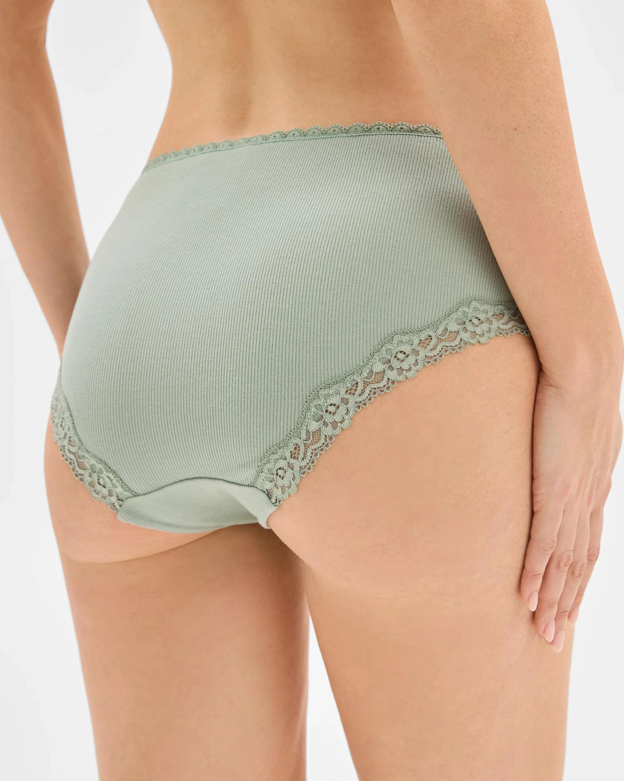 4 Target Woman Australian Cotton & Lace 3 Pack Boyleg Briefs GREEN/CREAM/BLACK, 4 of 4