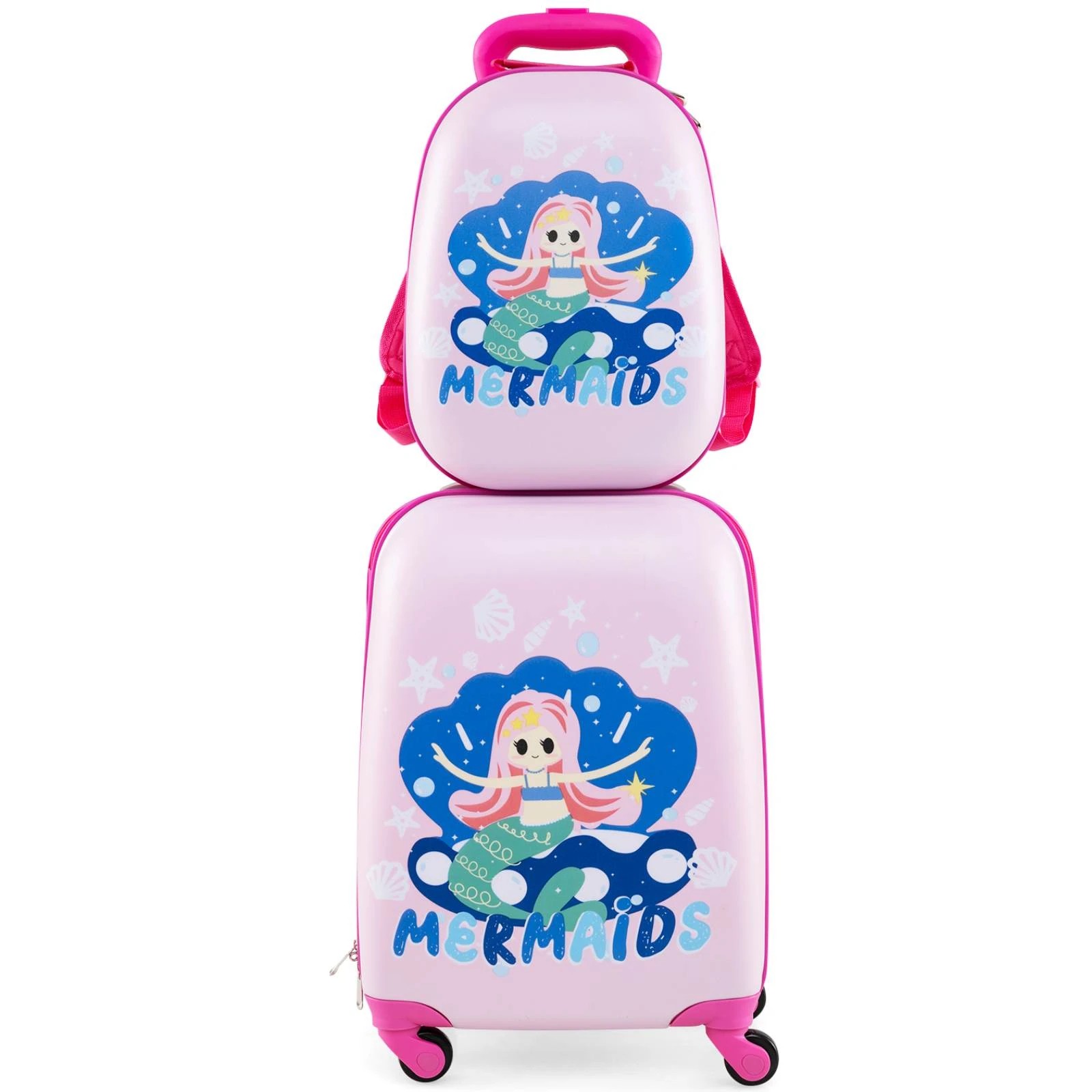 1 Costway 2PCS Luggage Set 16" & 13" Backpack Travel Suitcase - Purple, 1 of 1