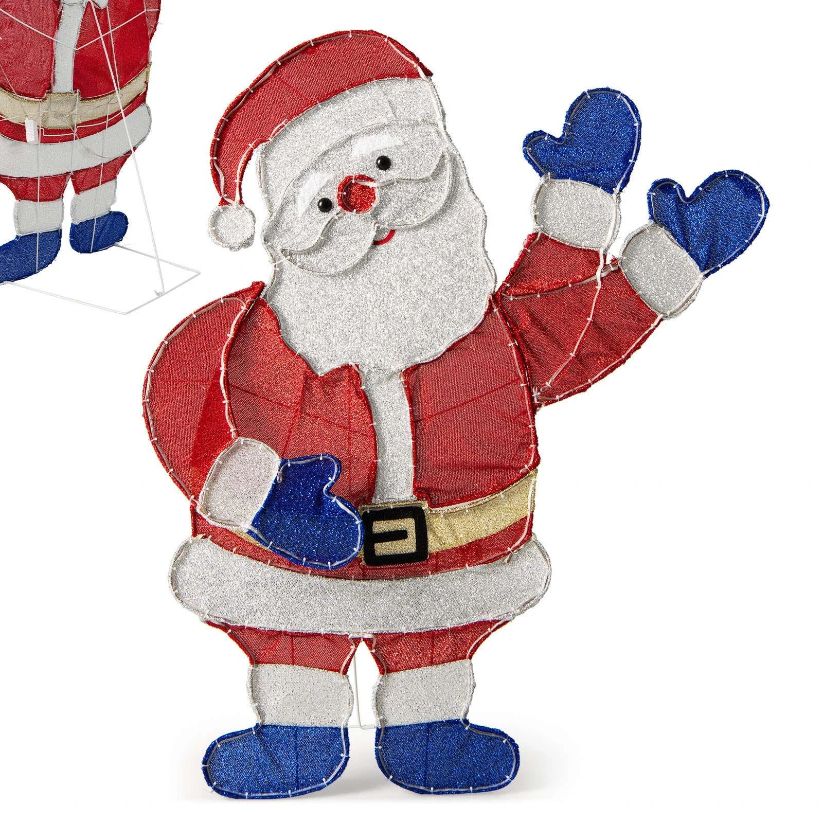 1 Costway 125CM Santa Claus Figure 381LED Christmas Decoration Outdoor Pre-Lit Xmas Decor, 1 of 1