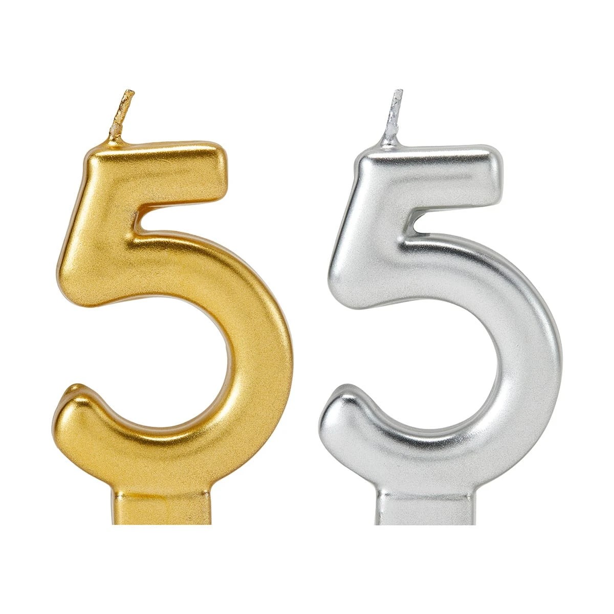 5 Metallic Candle Number 5 - Assorted, 5 of 6