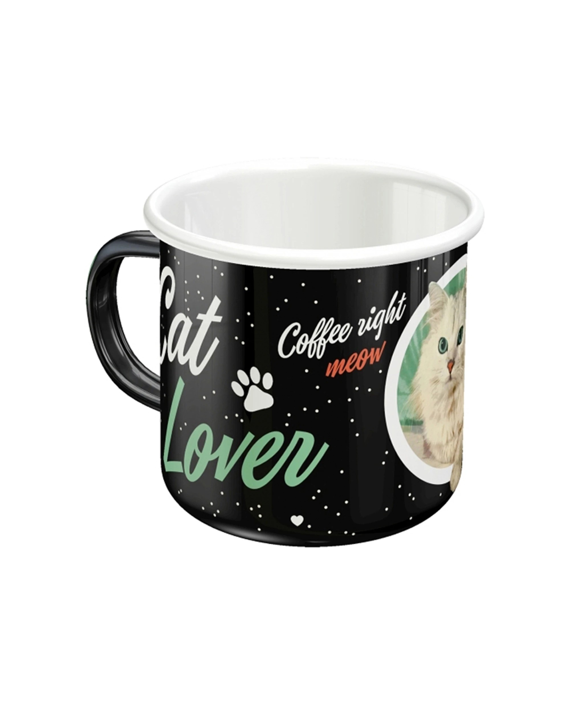 1 Nostalgic-Art Enamel Mug 360ml Mug -  Cat Lover GIft - Black, 1 of 4