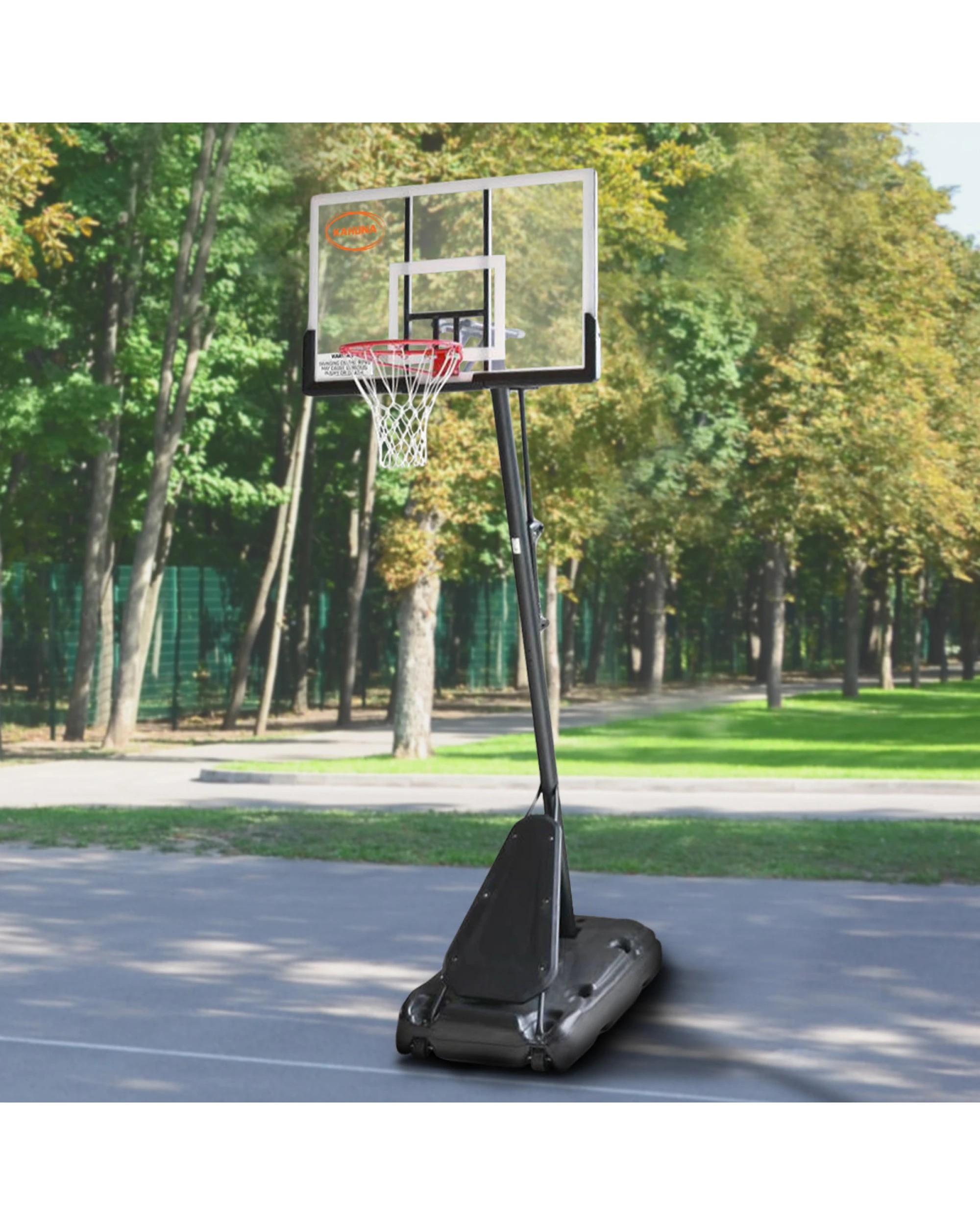 5 Kahuna Portable Basketball Hoop System Ring Backboard Net Adjustable Height 2.3 to 3.05m - Black, 5 of 5