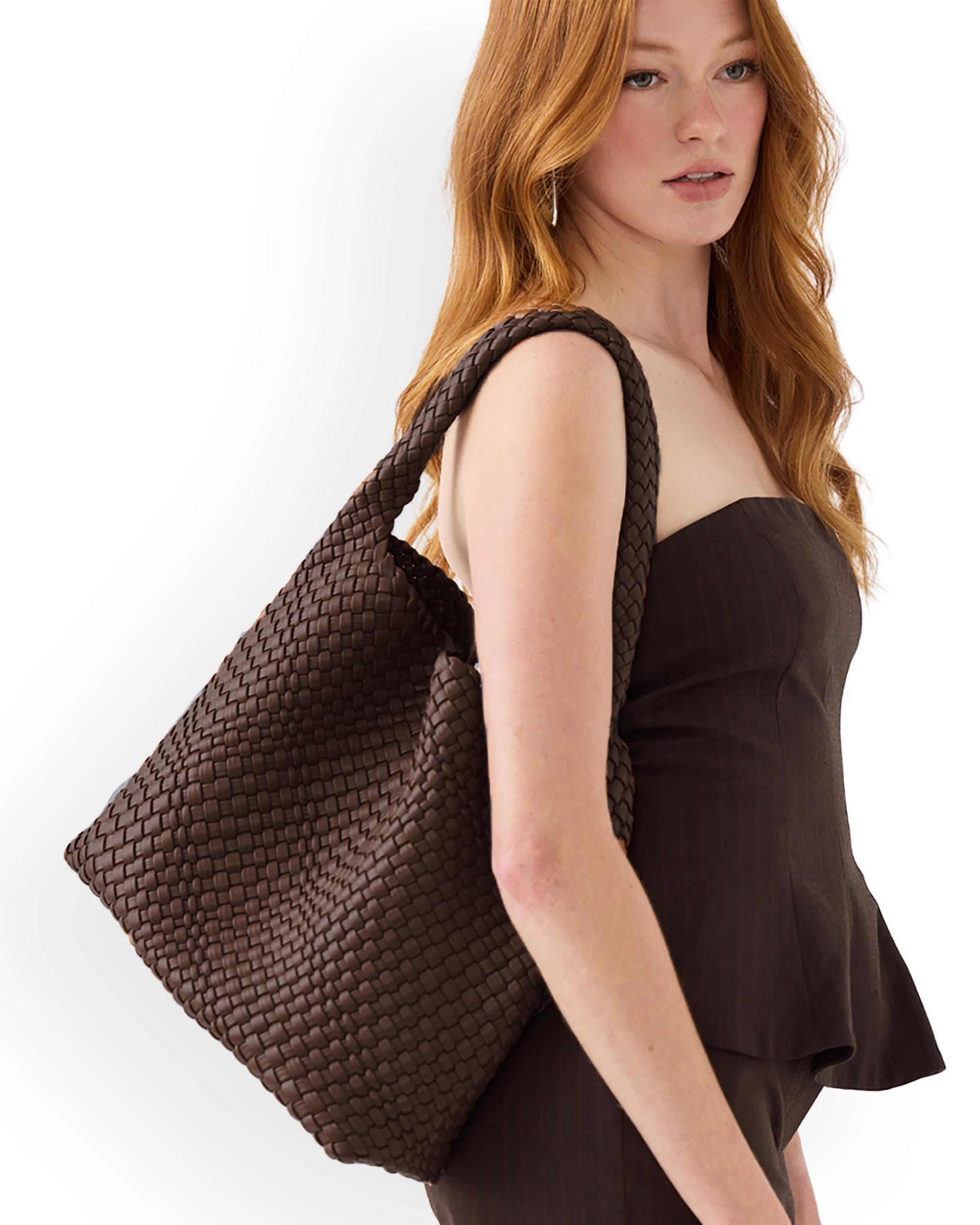 6 Madison Accessories Lydia Weave Large Hobo TAUPE, 6 of 6