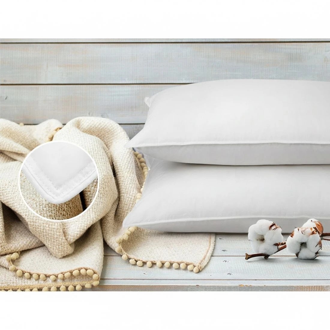 5 Giselle Bedding Goose Feather Down Pillow Twin Pack - White, 5 of 8