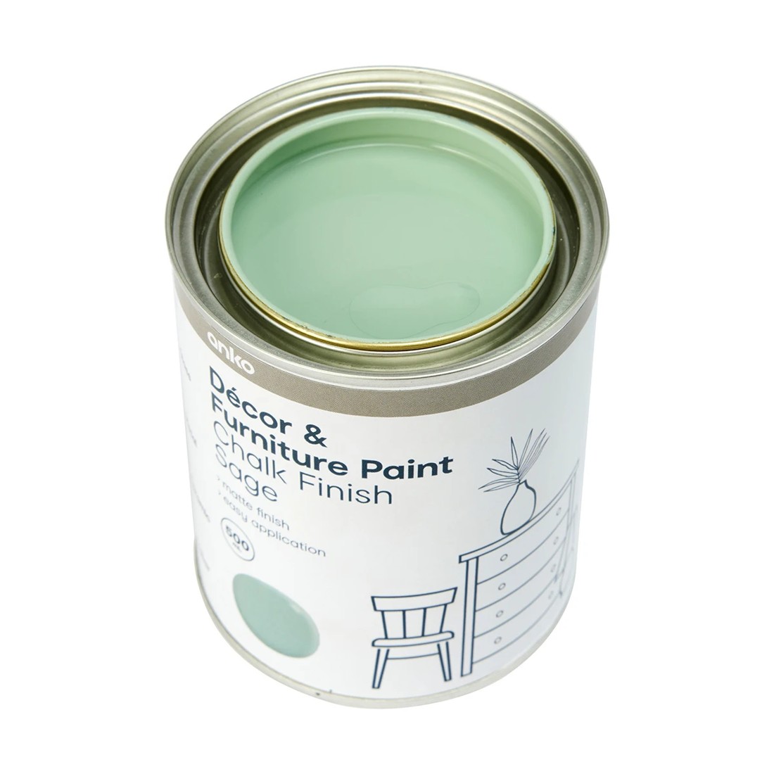 4 Decor and Furniture Paint - Chalk Finish Sage, 4 of 5