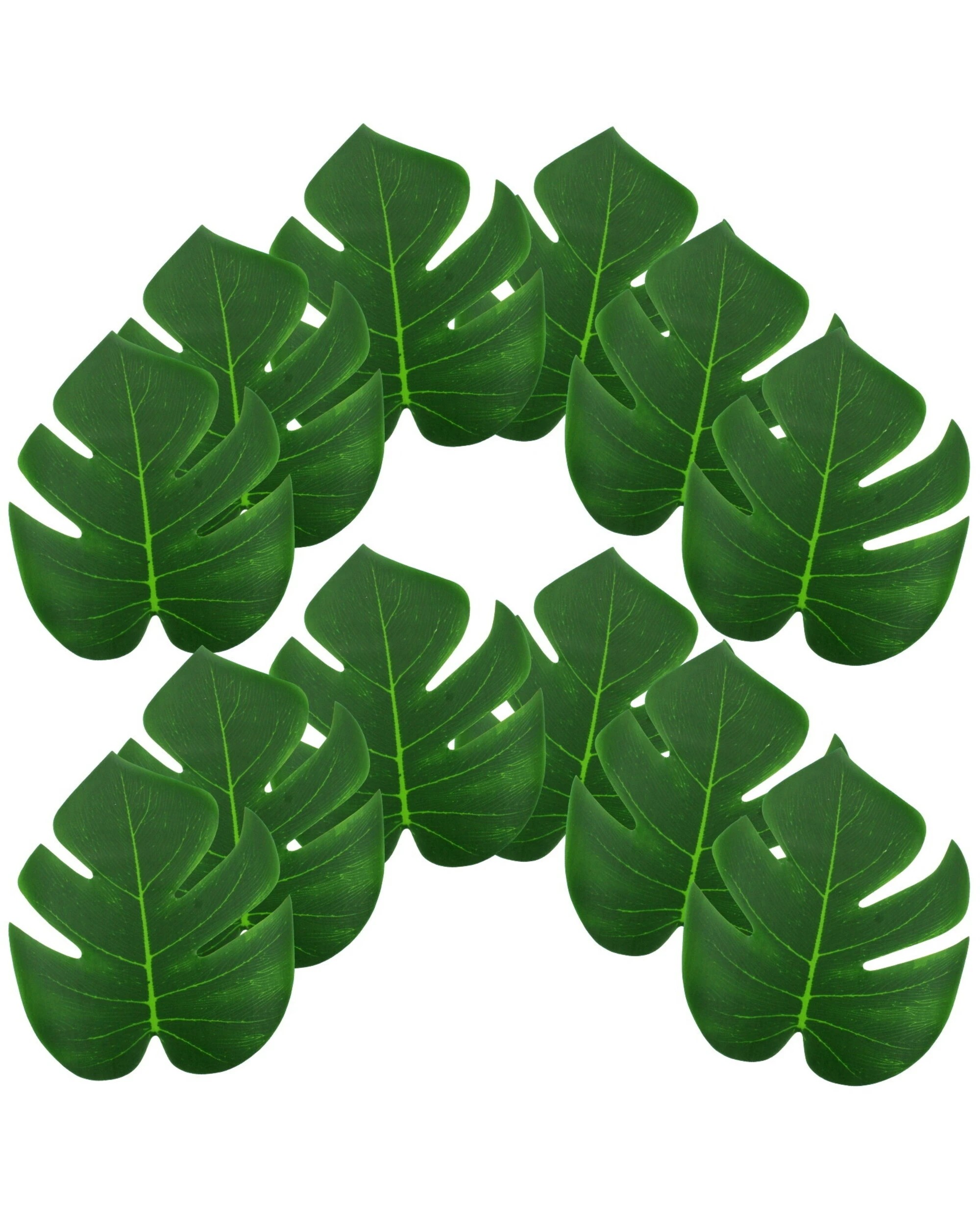 1 Partyrama Artificial Tropical Palm Leaves 20cm Pack of 12, 1 of 2