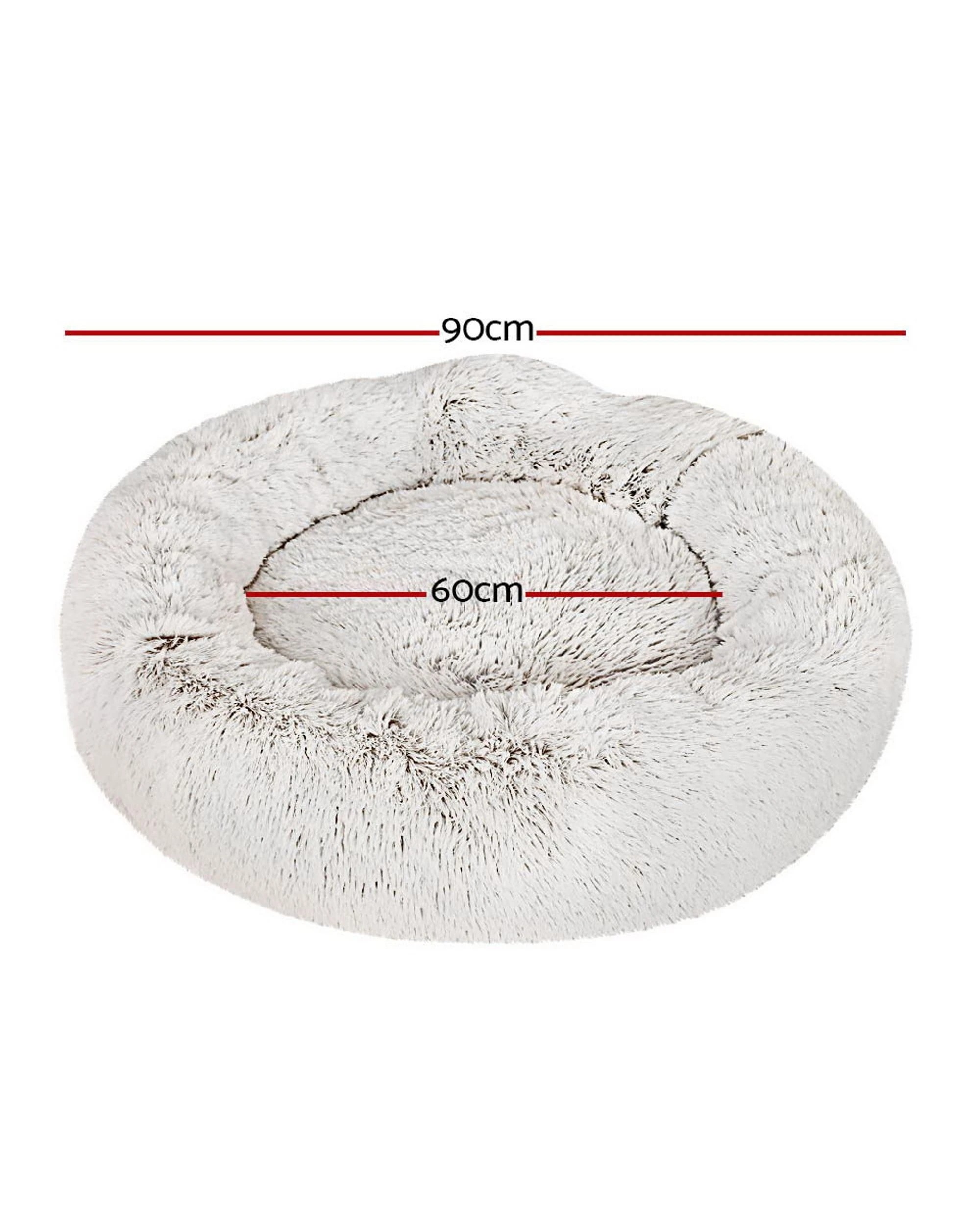 2 i.Pet Pet Bed Dog Cat 90cm Large Calming Soft Plush - White, 2 of 5