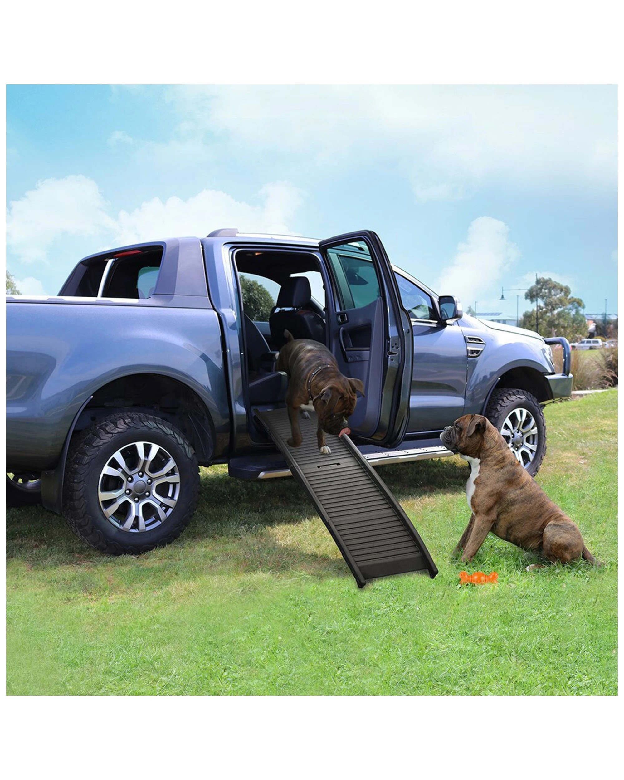 4 Paws & Claws Folding Portable Travel Dog/pets/cats Accessibility Ramp W/ Handle
 - Black, 4 of 4