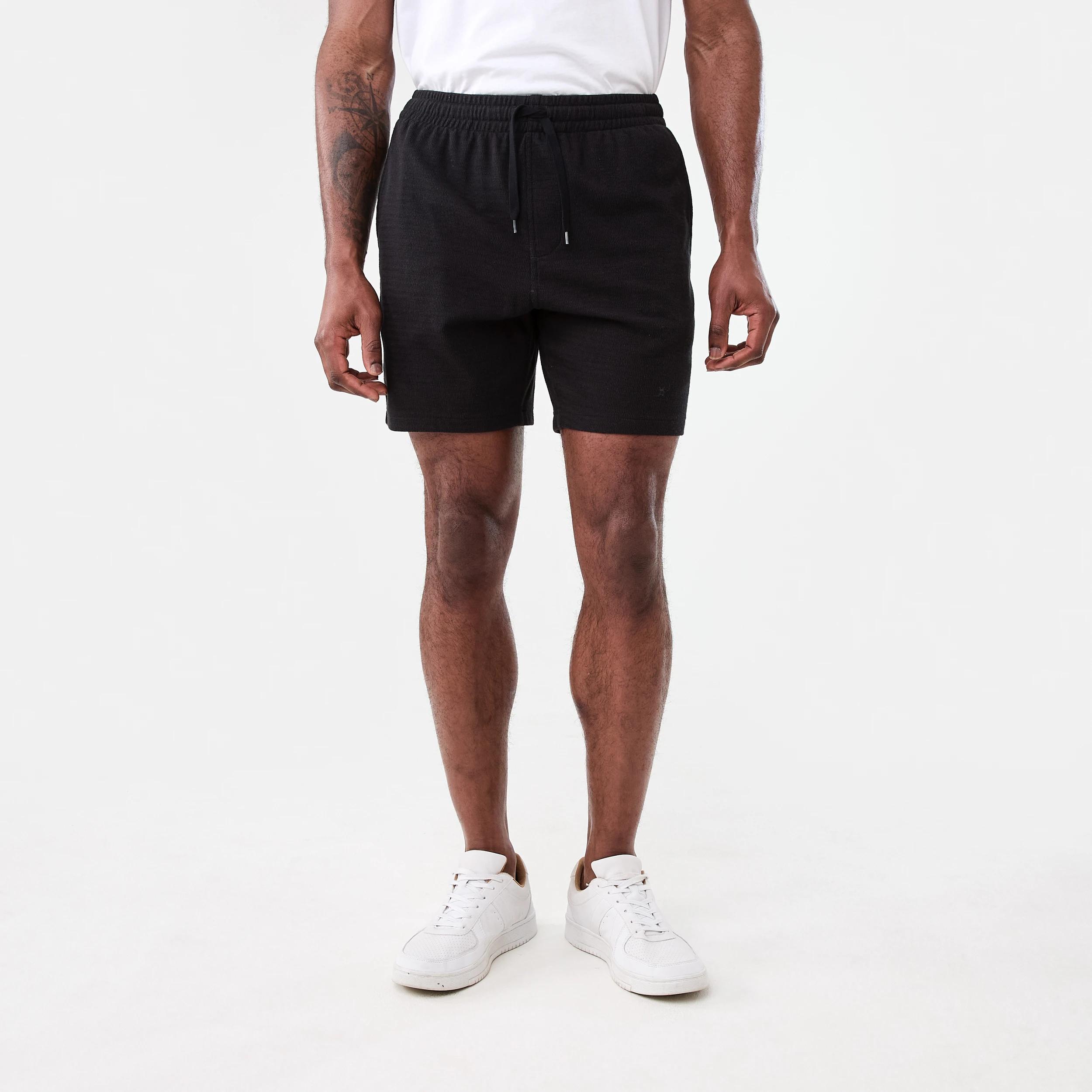 6 Washed Textured Shorts Black, 6 of 6