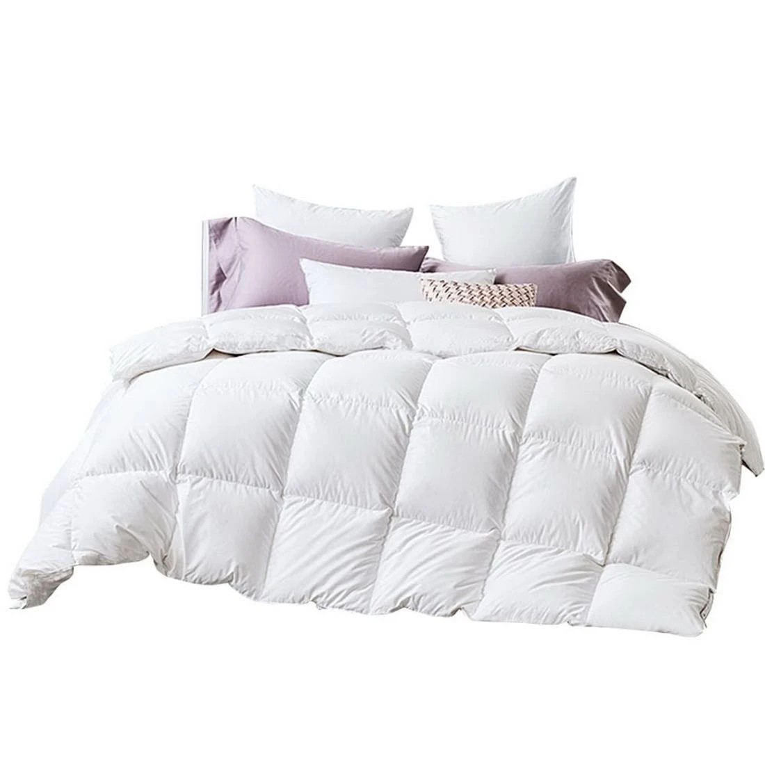 2 Giselle Bedding 500GSM Duck Down Feather Quilt Queen - Queen Bed - White, 2 of 8