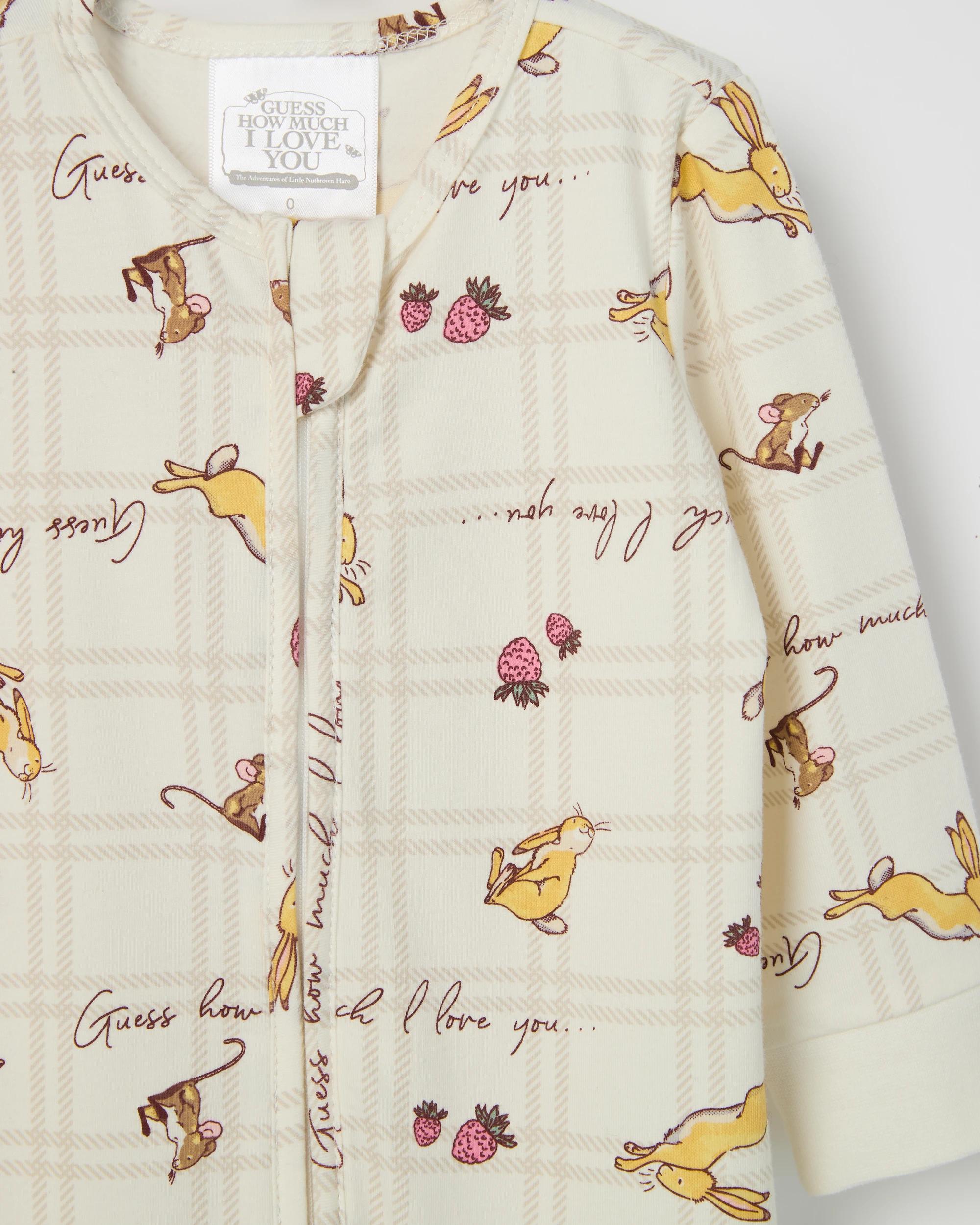 2 Guess How Much I Love You Organic Cotton Baby Zip Coverall CLOUD DANCER, 2 of 2